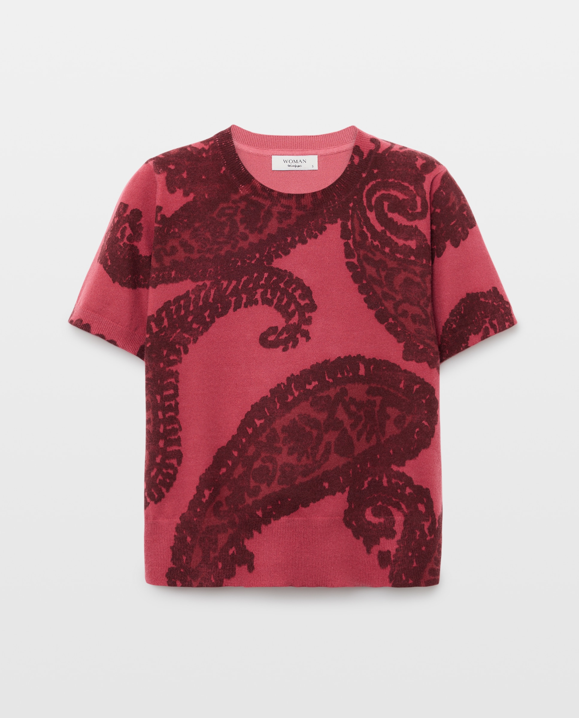 Jersey de mujer con cuello caja y estampado - Woman El Corte Inglés - Rosa Rosa-1
