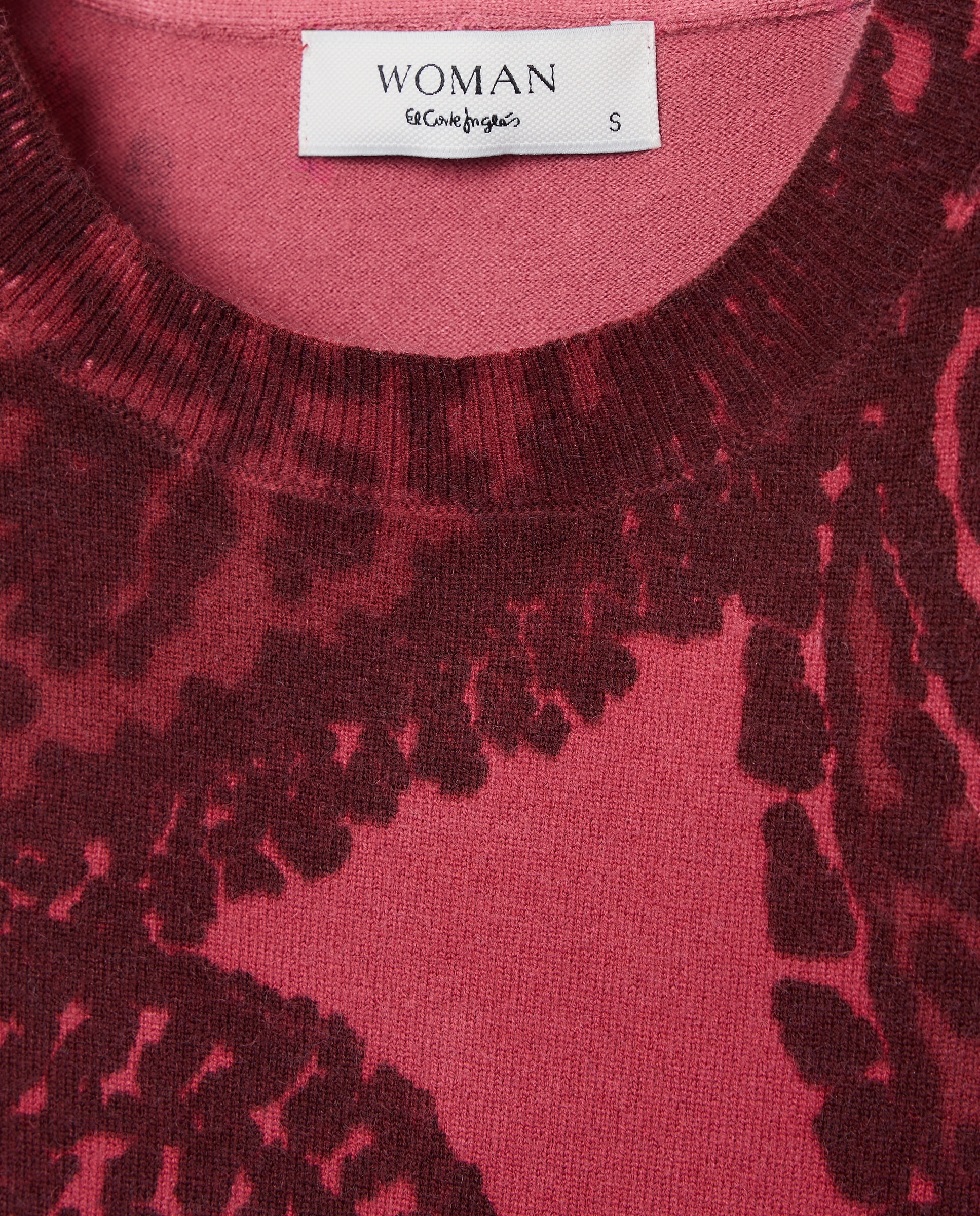 Jersey de mujer con cuello caja y estampado - Woman El Corte Inglés - Rosa Rosa-2
