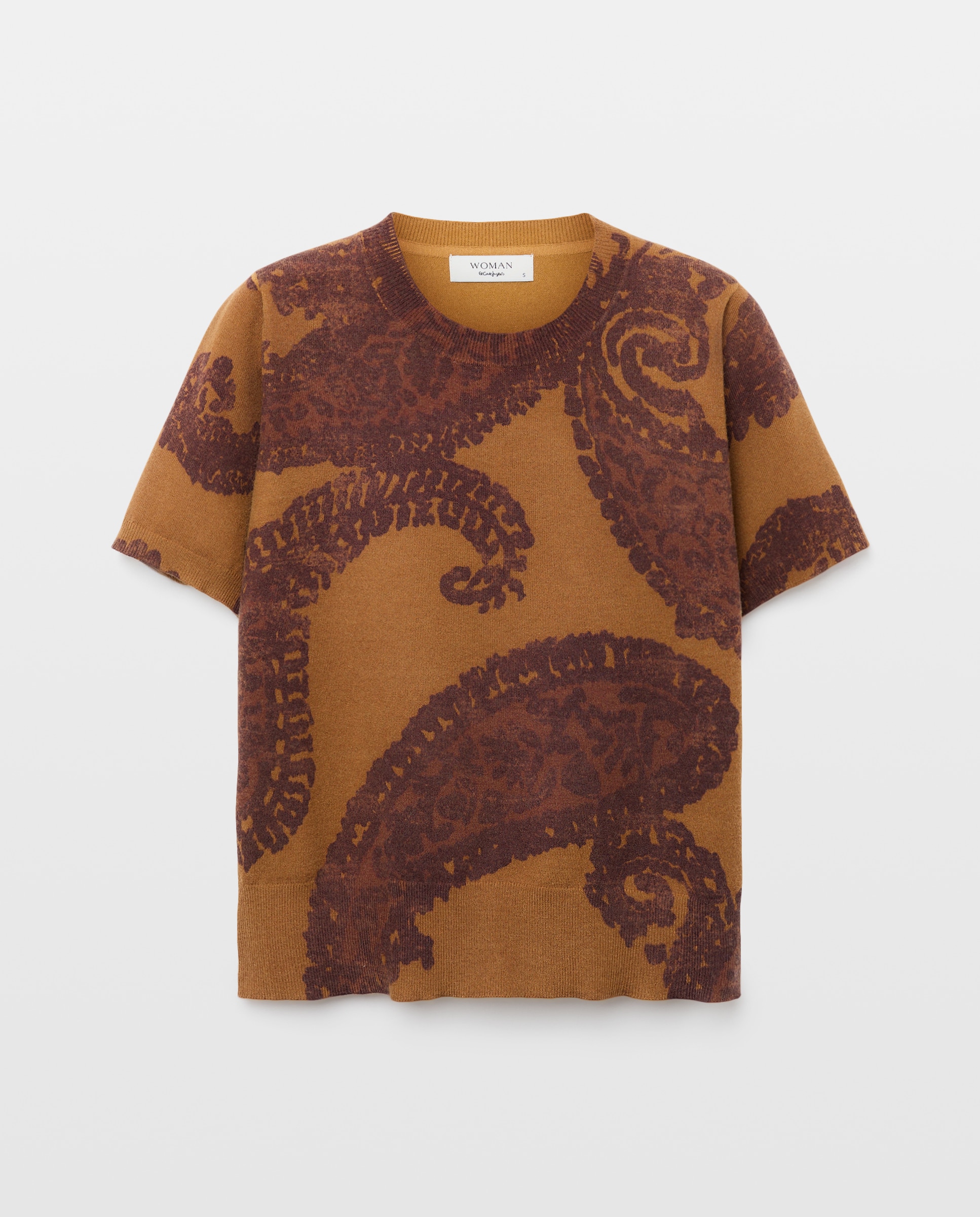 Jersey de mujer con cuello caja y estampado - Woman El Corte Inglés - Amarillo Amarillo-1