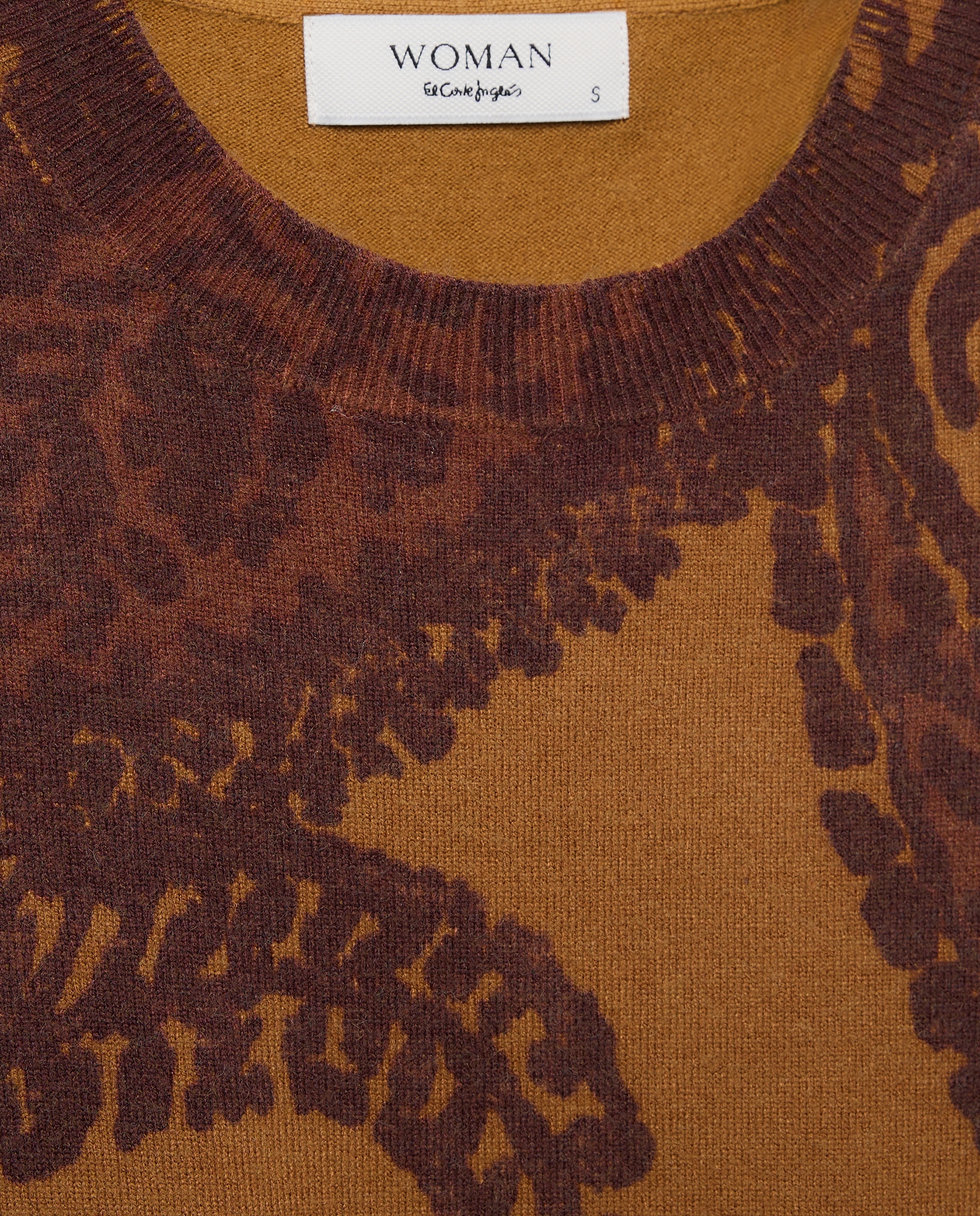 Jersey de mujer con cuello caja y estampado - Woman El Corte Inglés - Amarillo Amarillo-2
