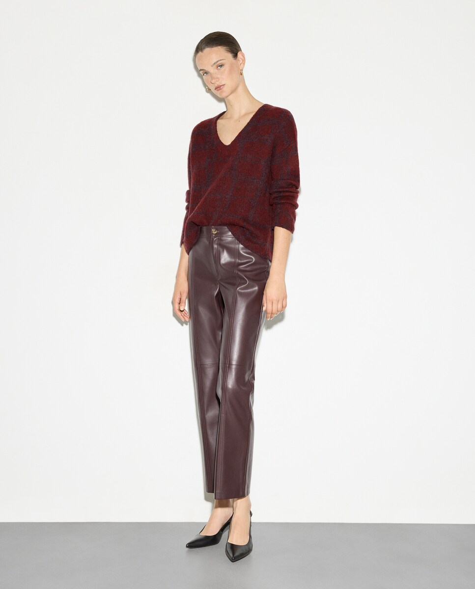 Camisola de Malha Acrílica com Estampado Vermelho-2