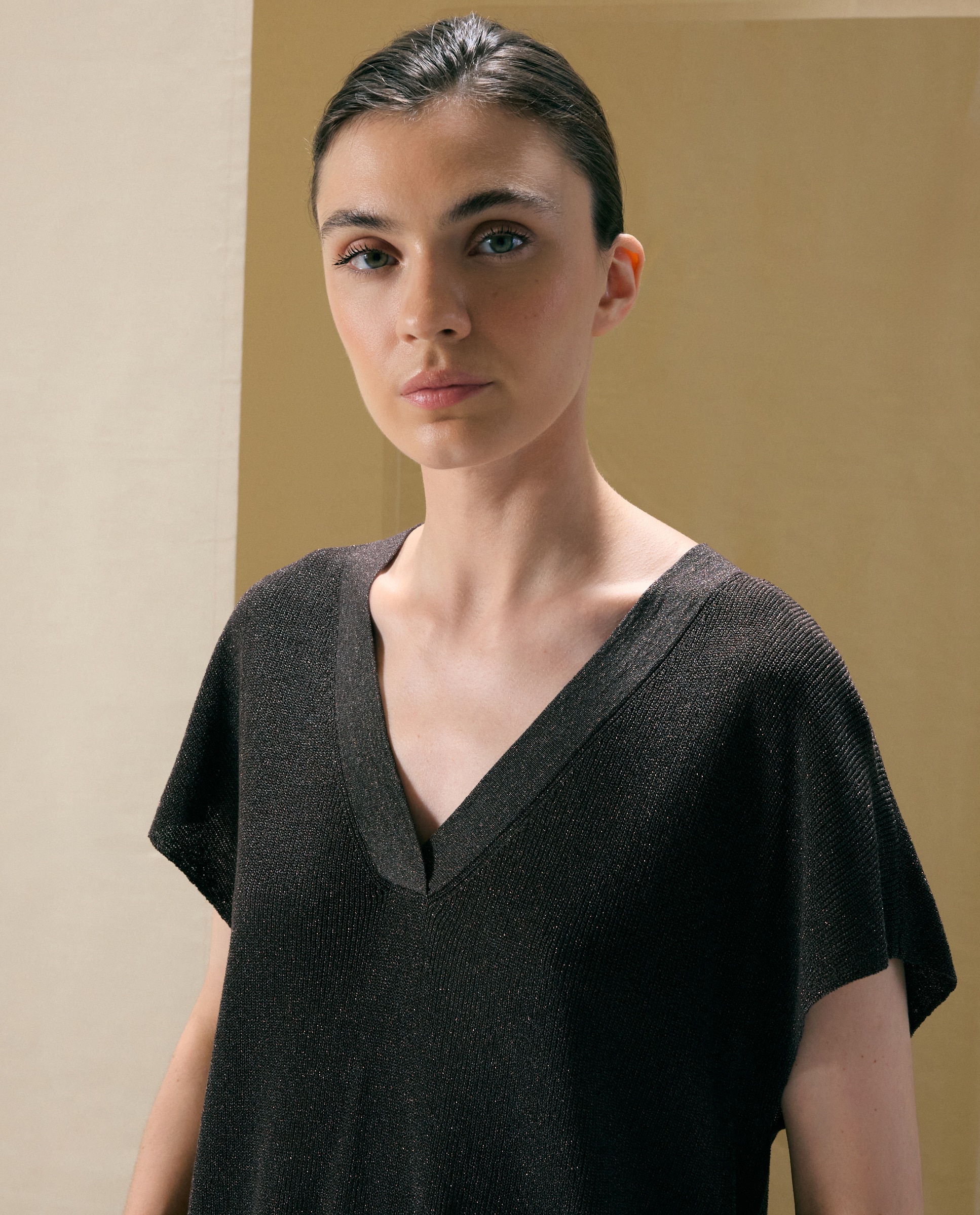 Jersey de mujer estampado de lúrex. - Woman El Corte Inglés - Marrón Marrón-4