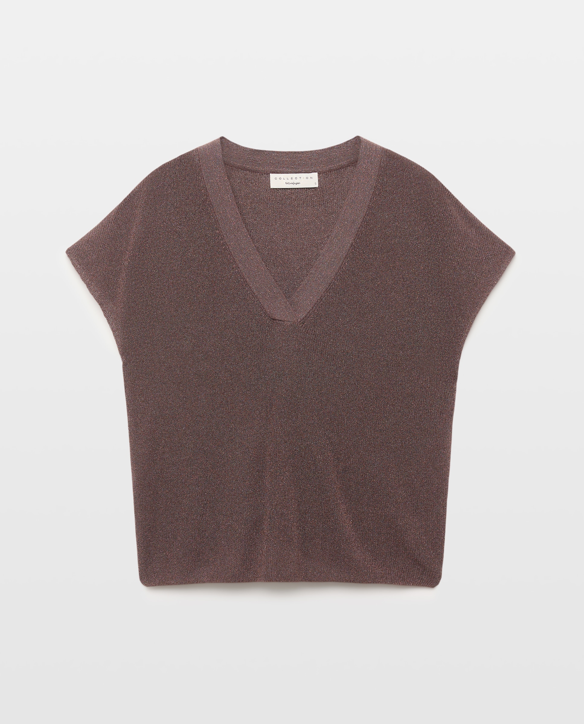 Jersey de mujer estampado de lúrex. - Woman El Corte Inglés - Marrón Marrón-5