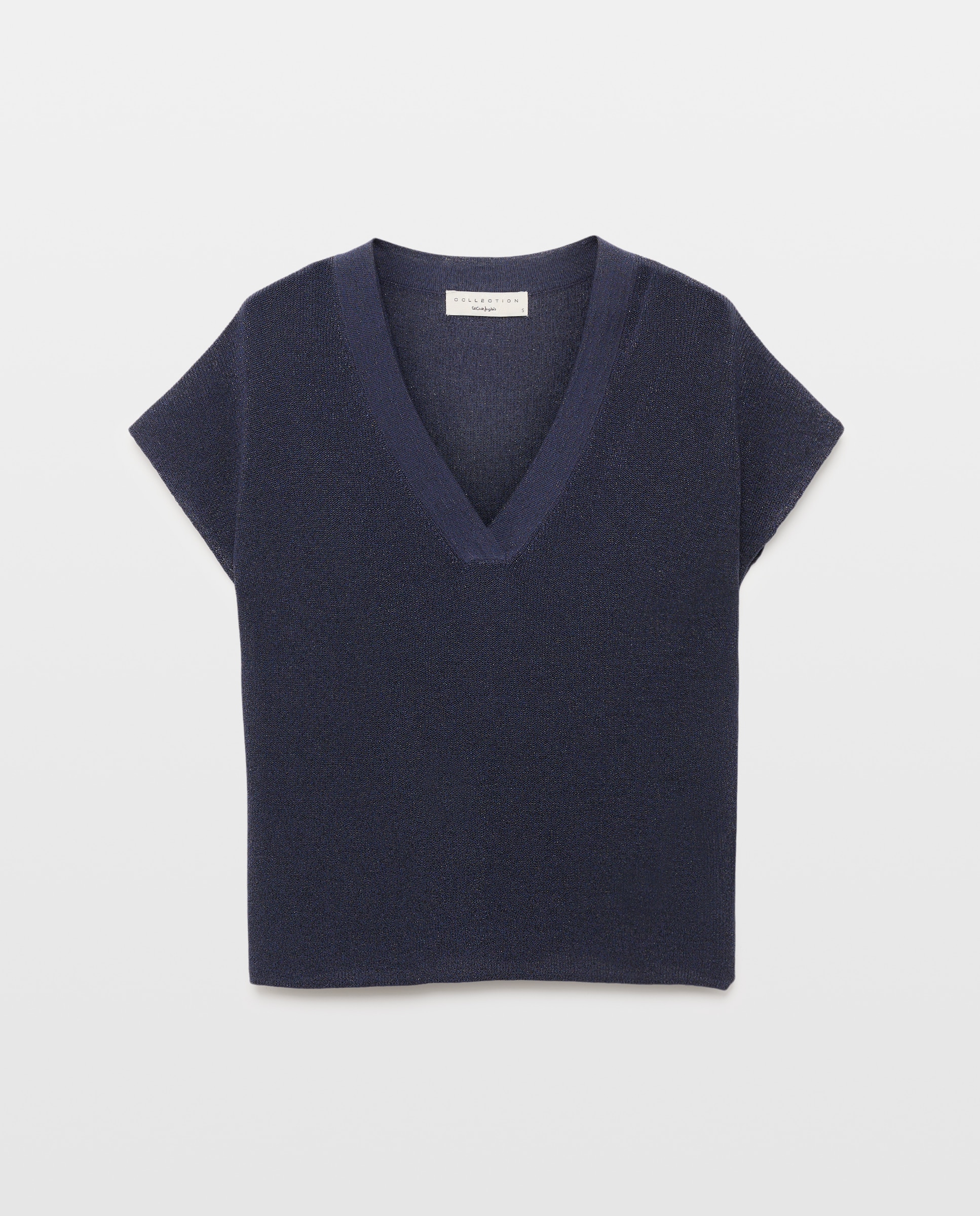 Jersey de mujer estampado de lúrex. - Woman El Corte Inglés - Azul marino Azul marino-5