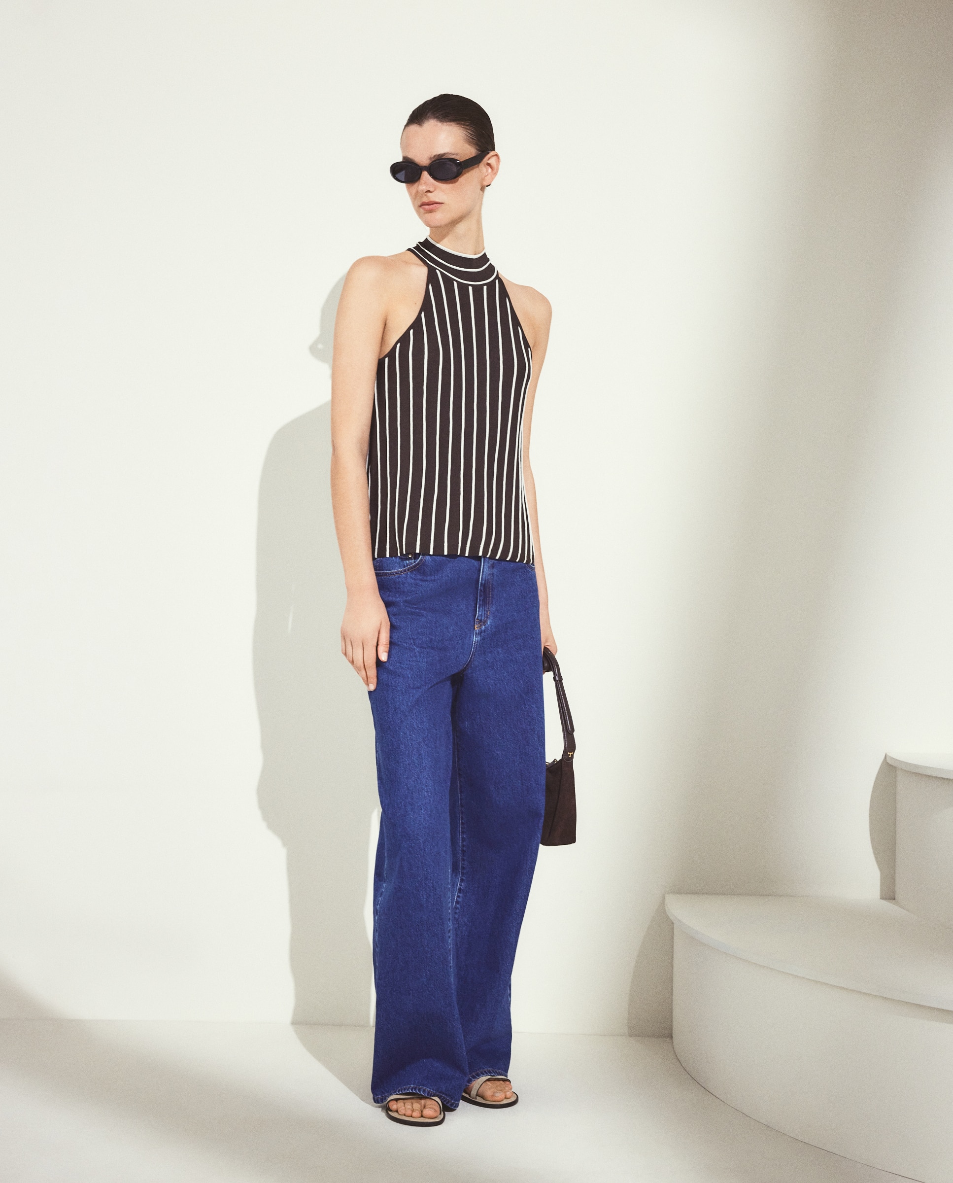 Blusa sin mangas y con cuello halter - Woman El Corte Inglés - Marrón Marrón-2