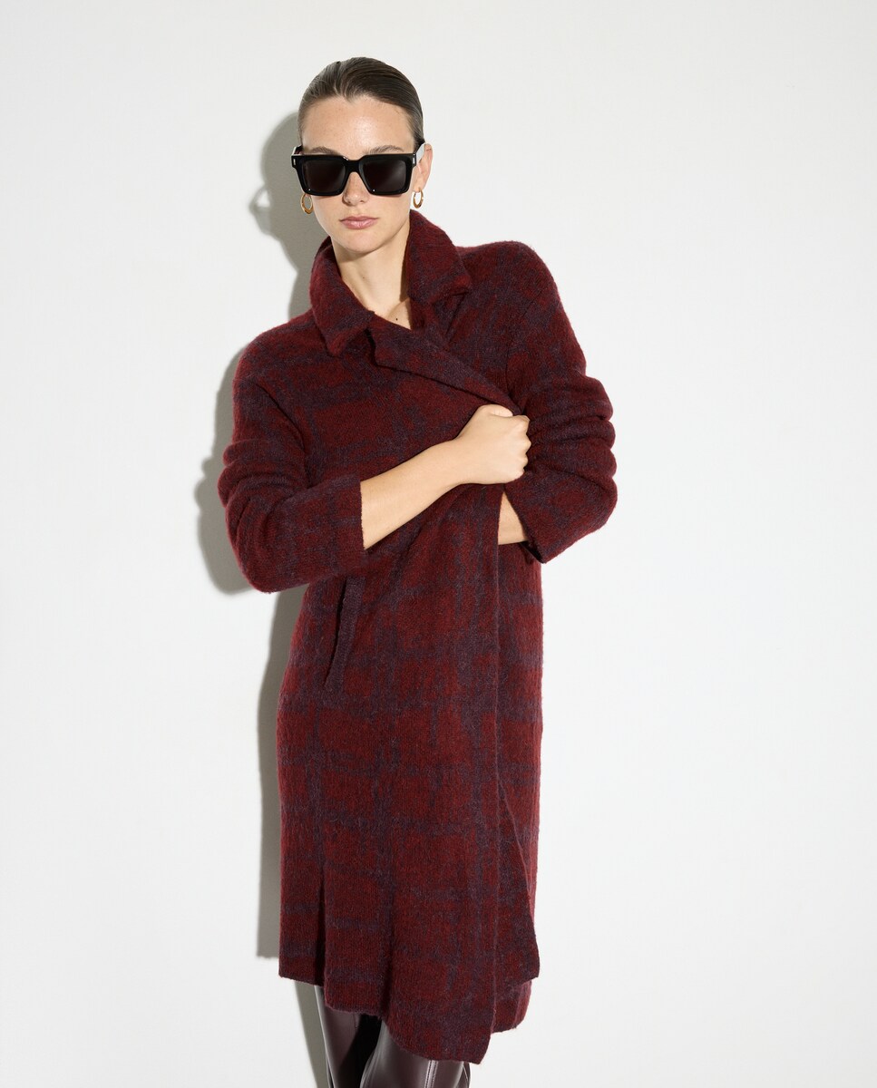 Sobretudo Acrílico Estampado Vermelho-2