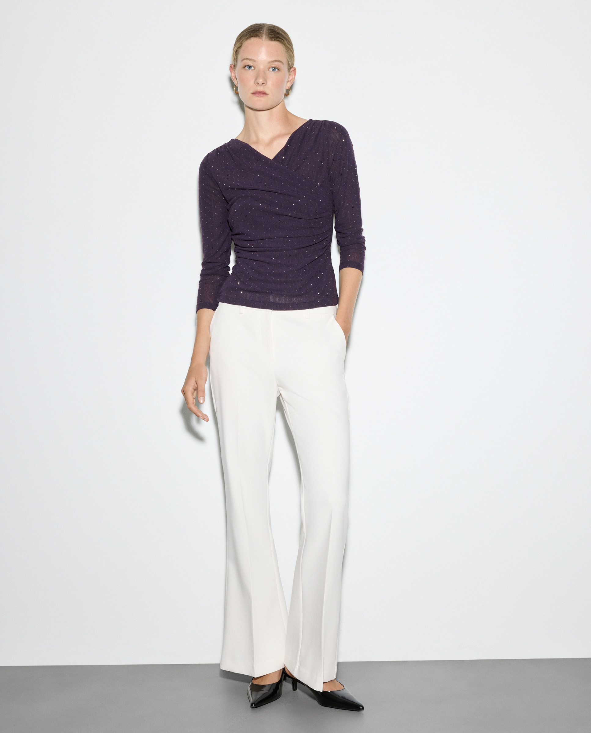 Camisola Lisa com Manga Comprida 290 Bordeaux-1