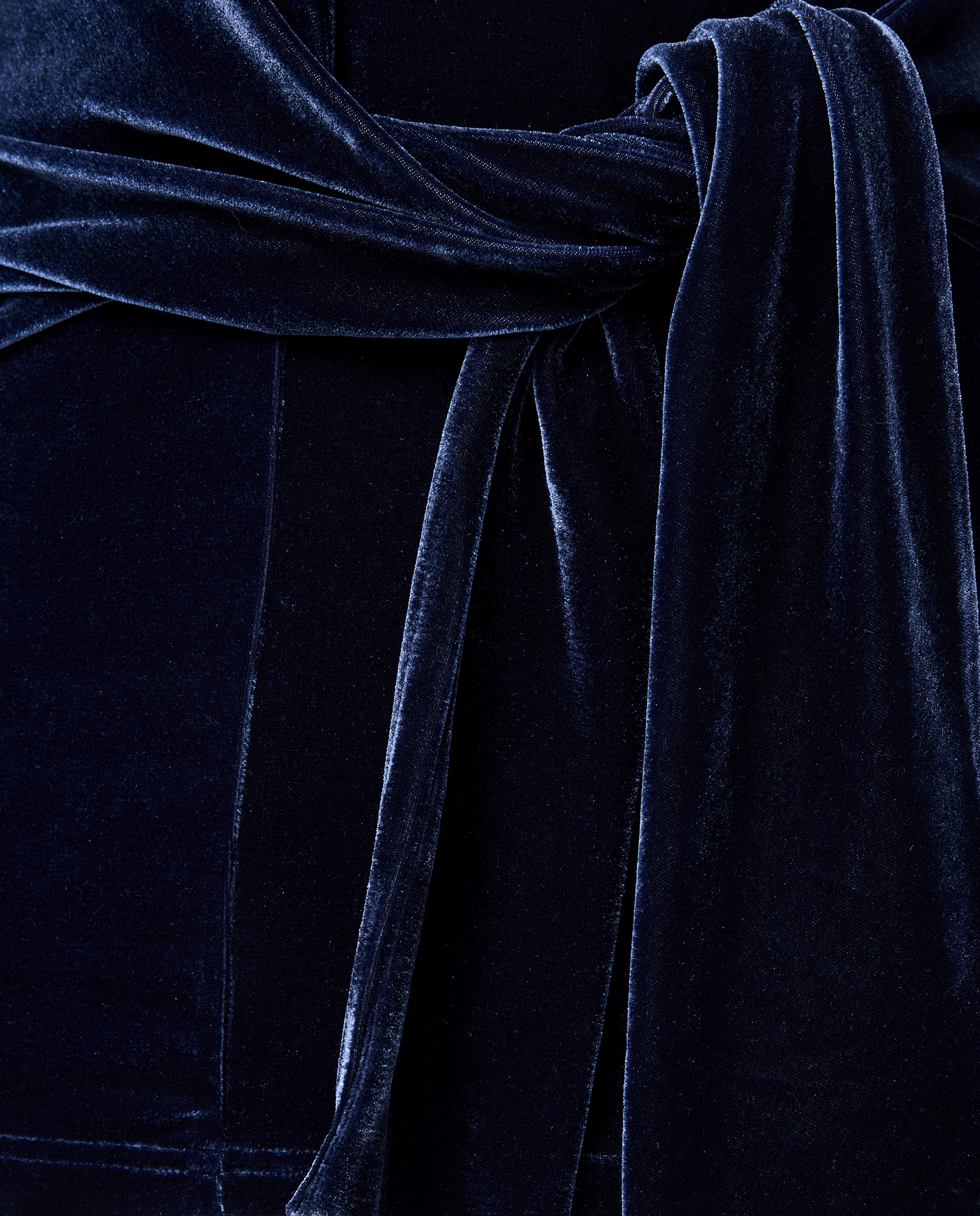 T-shirt Drapeada de Veludo Azul-marinho-6