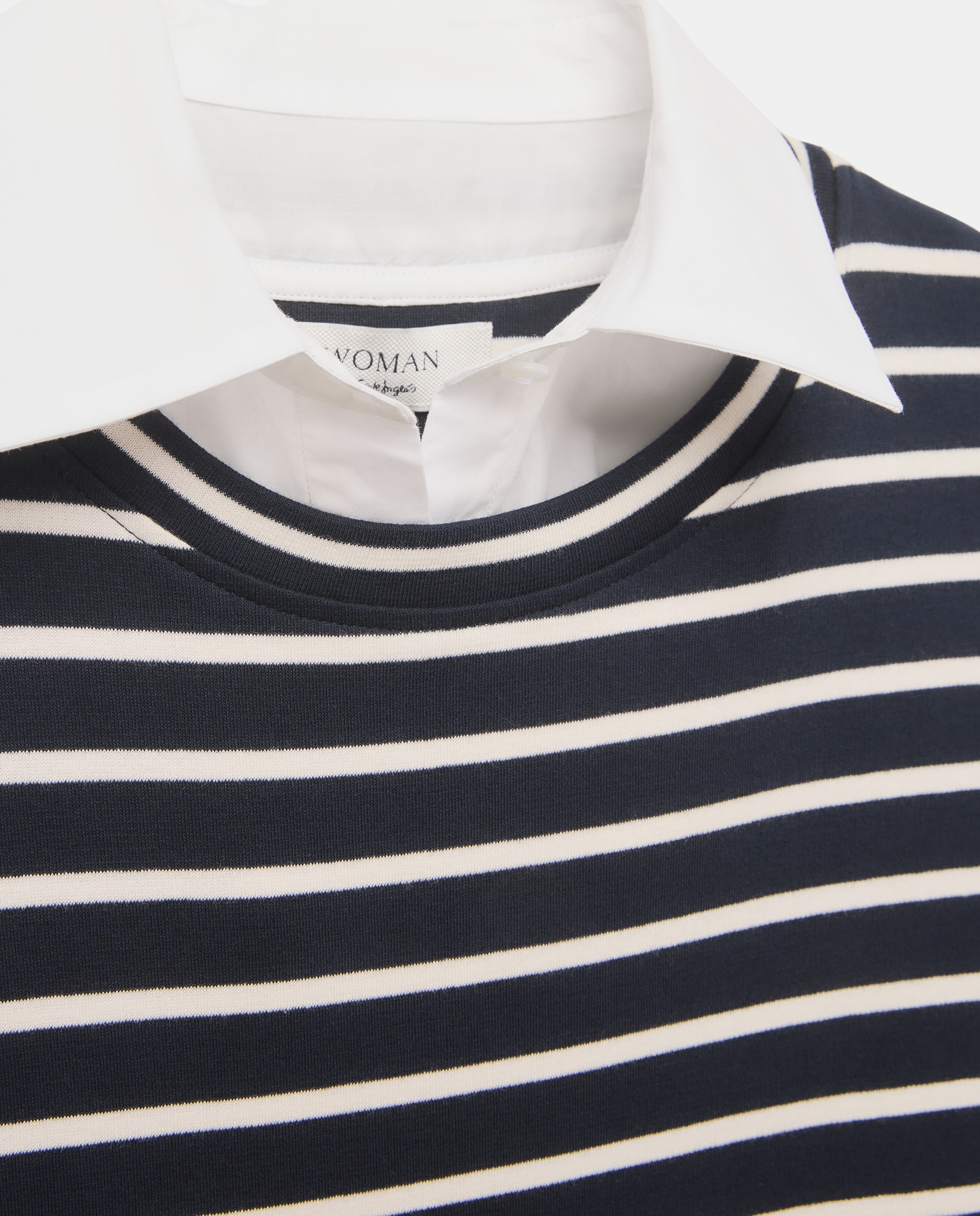 Camisa de rayas de mujer con faldón - Woman El Corte Inglés - Azul Azul-6