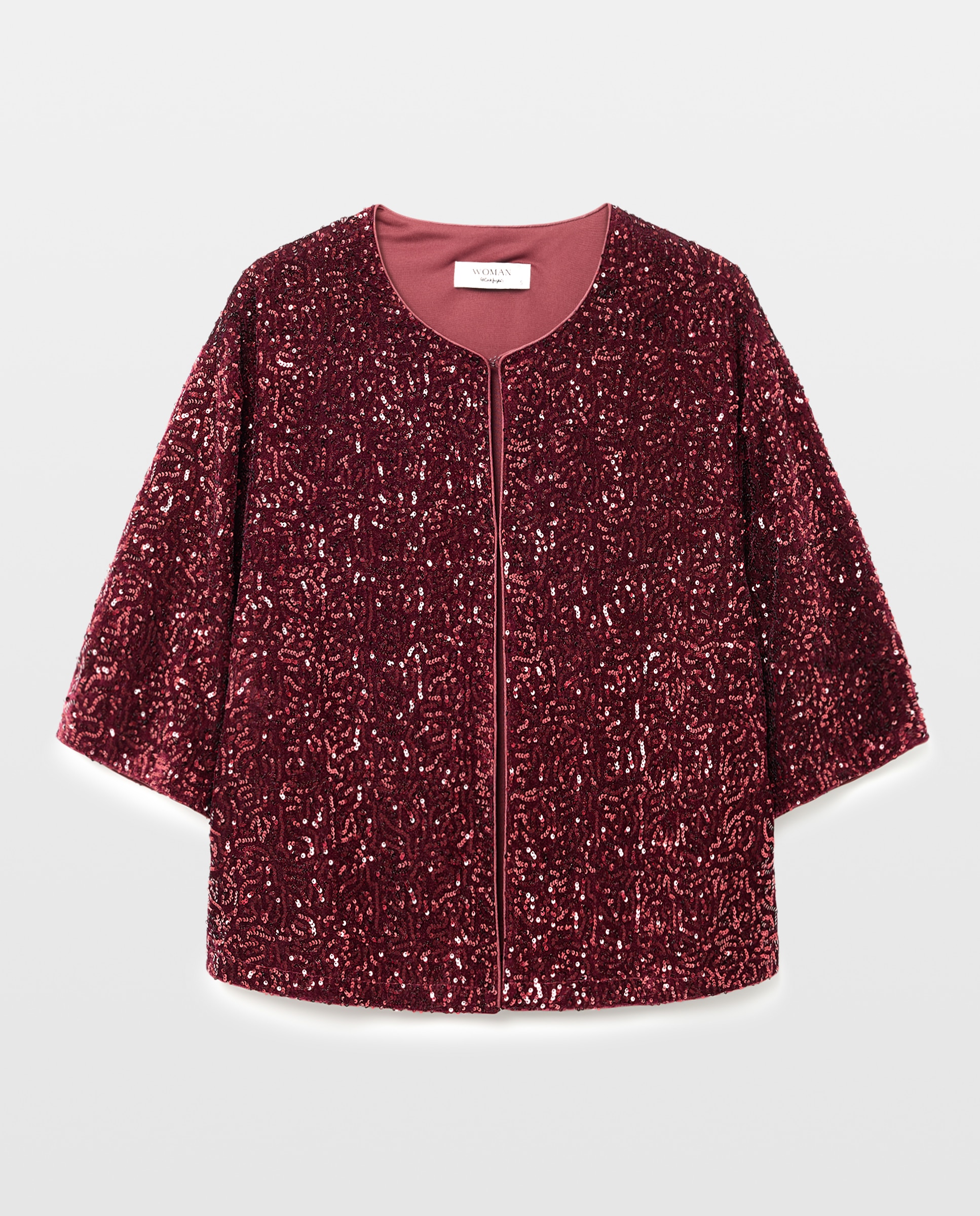Chaqueta de mujer lentejuelas - Woman El Corte Inglés - Burdeos Burdeos-4