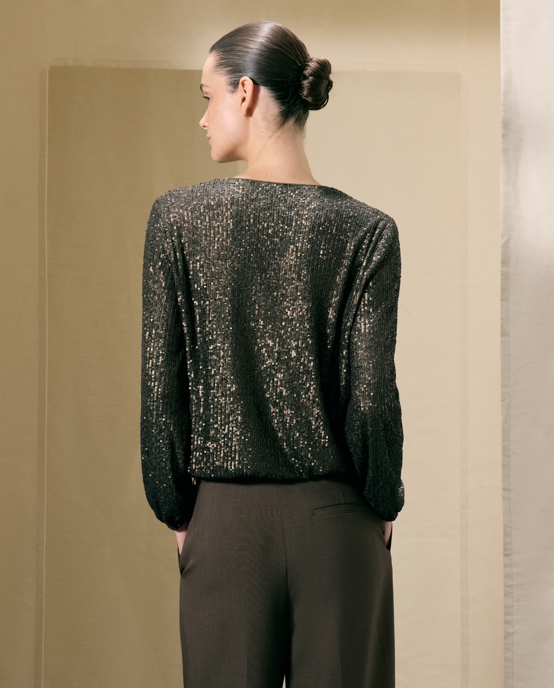 Camiseta de mujer lentejuelas mate - Woman El Corte Inglés - Verde Verde-3