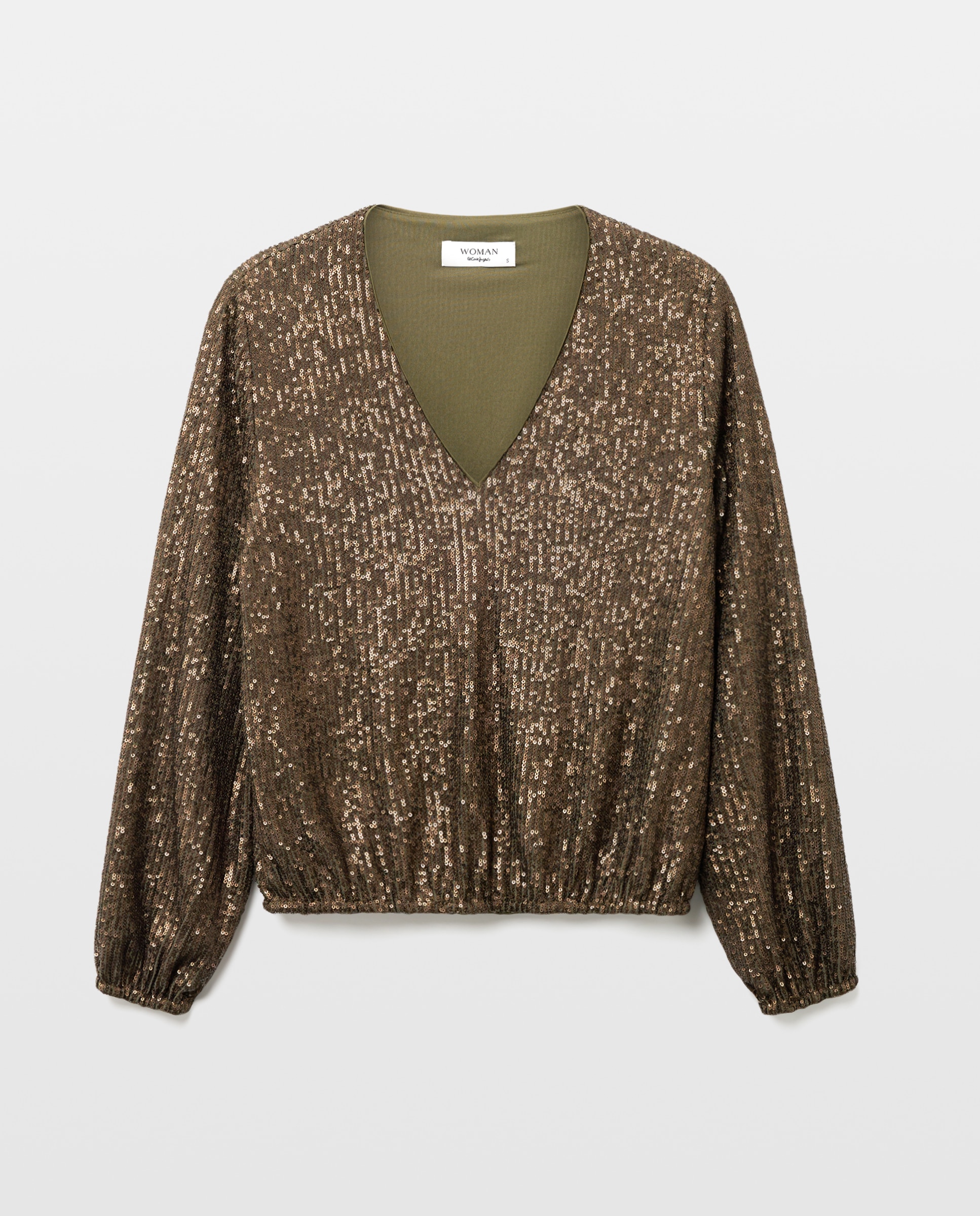 Camiseta de mujer lentejuelas mate - Woman El Corte Inglés - Verde Verde-4