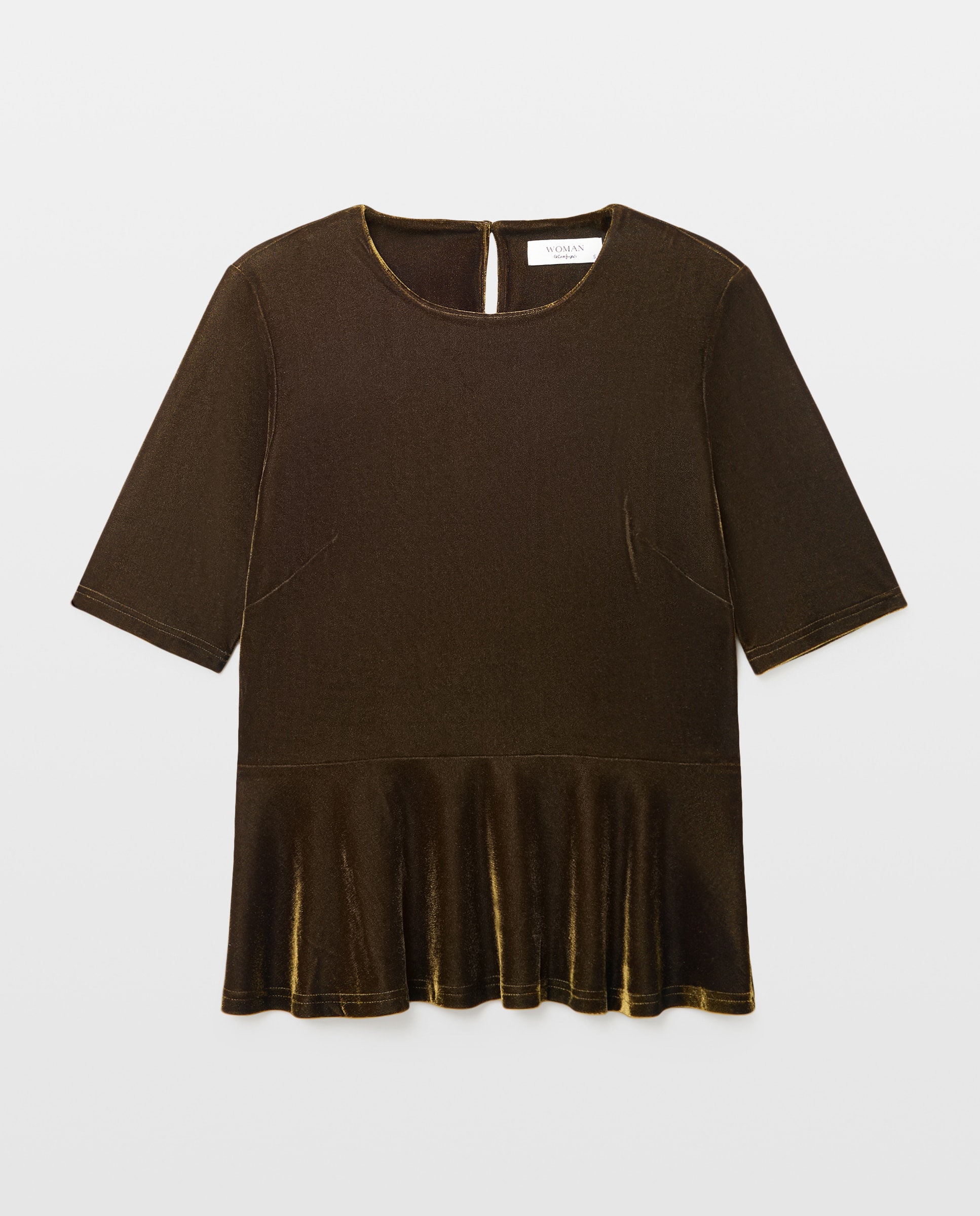 Camiseta de mujer manga larga terciopelo - Woman El Corte Inglés - Verde Verde-4