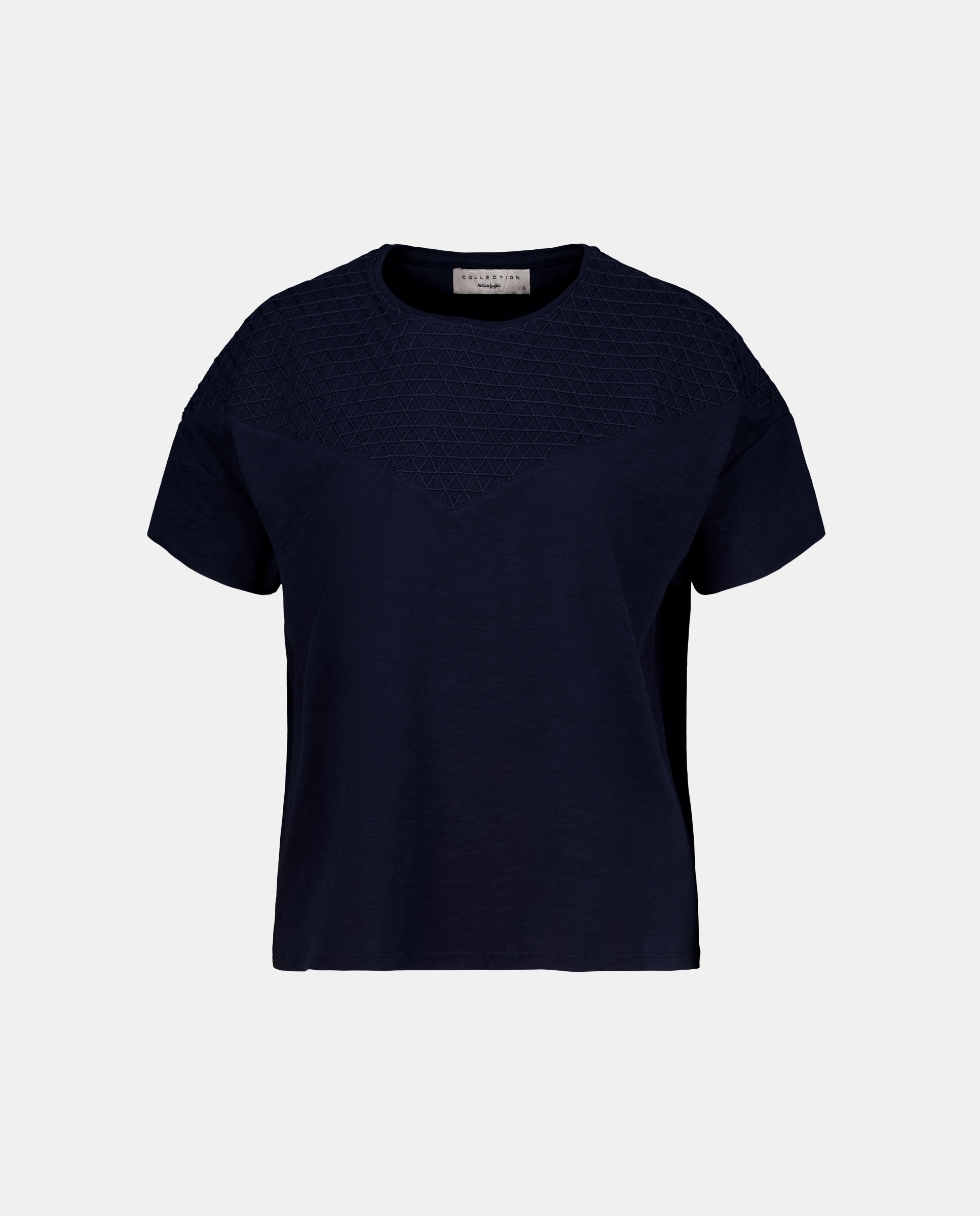 Imagen 4 de Camiseta de manga corta de algodón con estampado fantasía. - Woman El Corte Inglés - Azul marino Azul marino