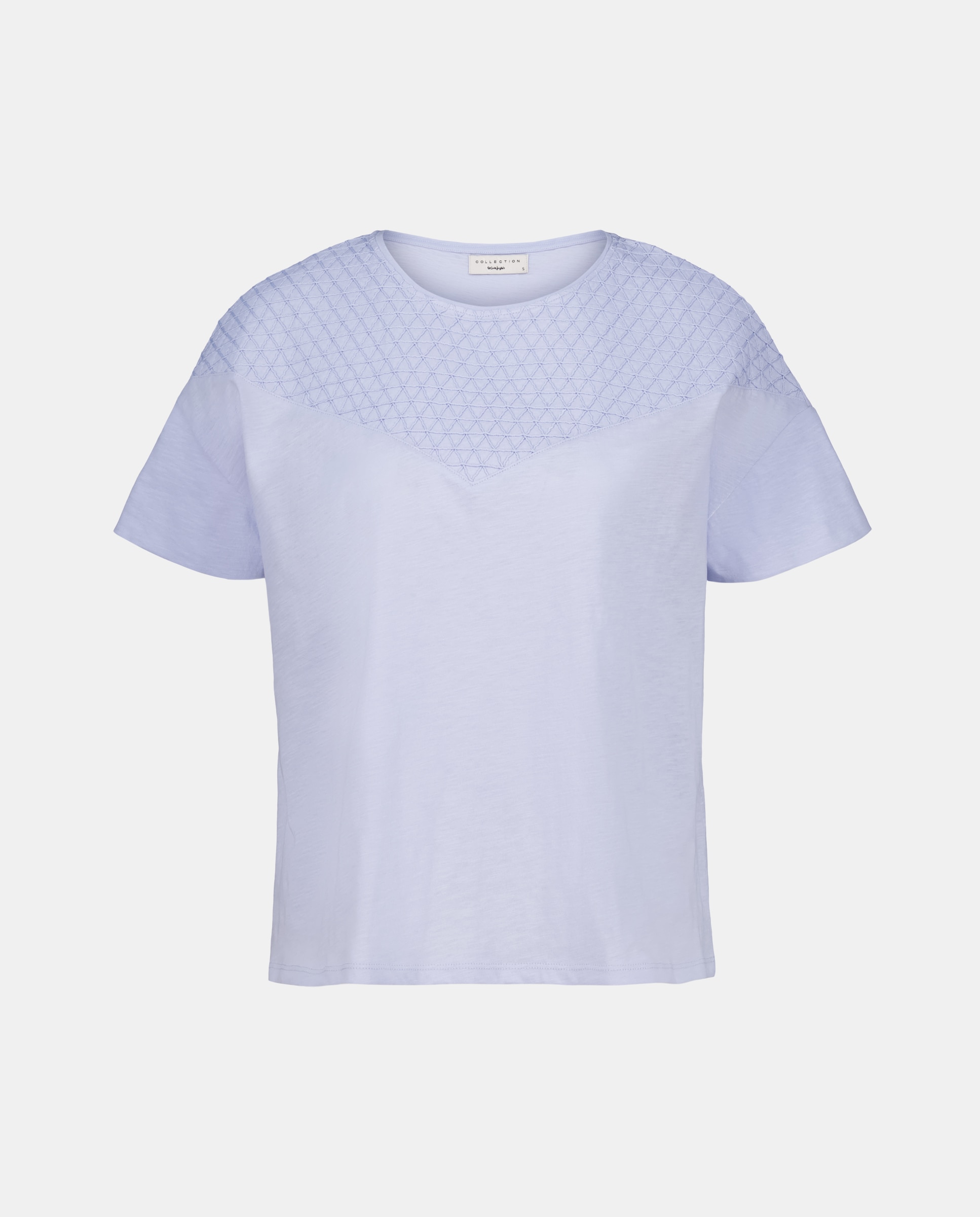 T-shirt de Algodão com Manga Curta e Estampado de Fantasia 410 Azul Claro-4