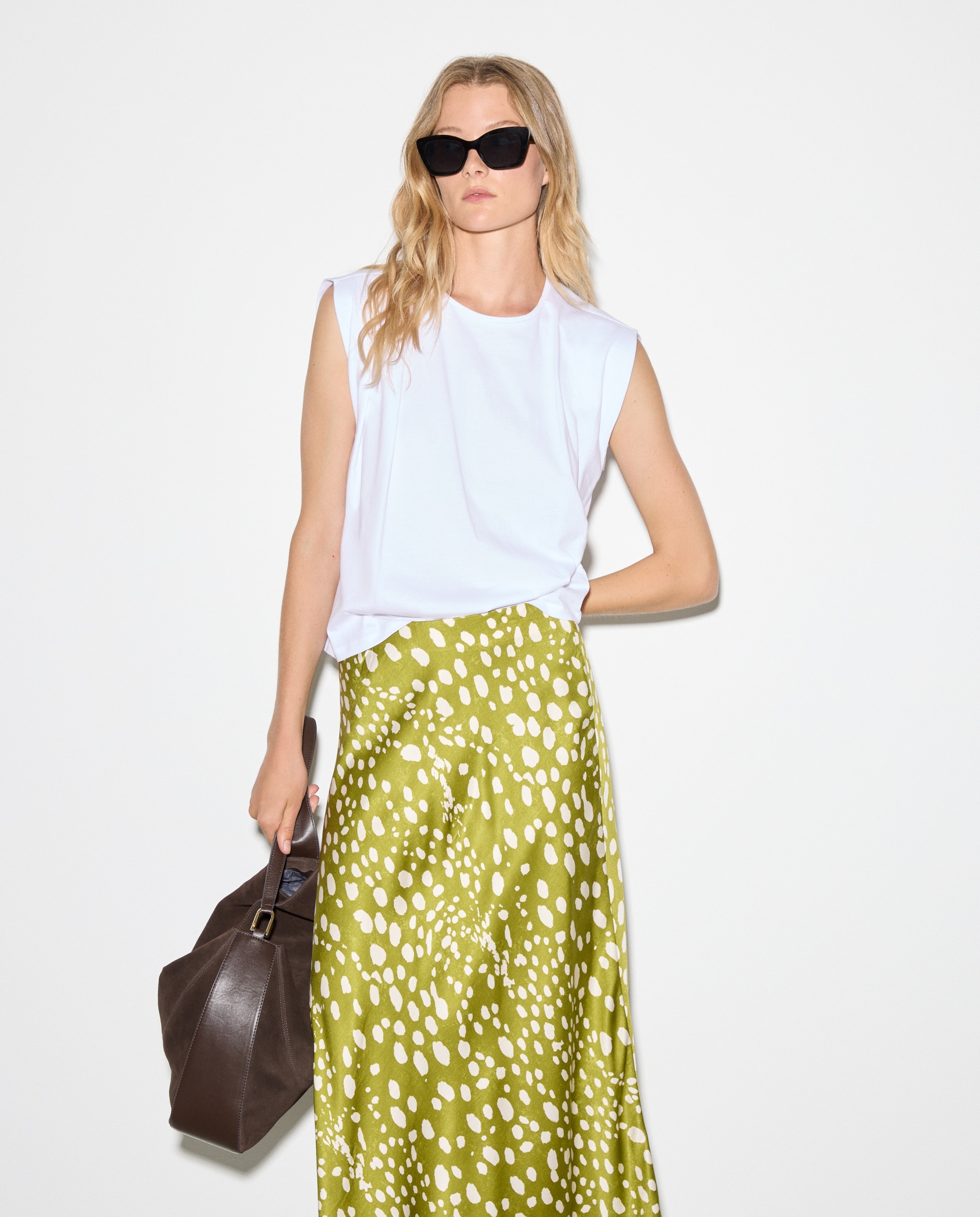 T-shirt sem Mangas com Drapeado 120 Cru-1