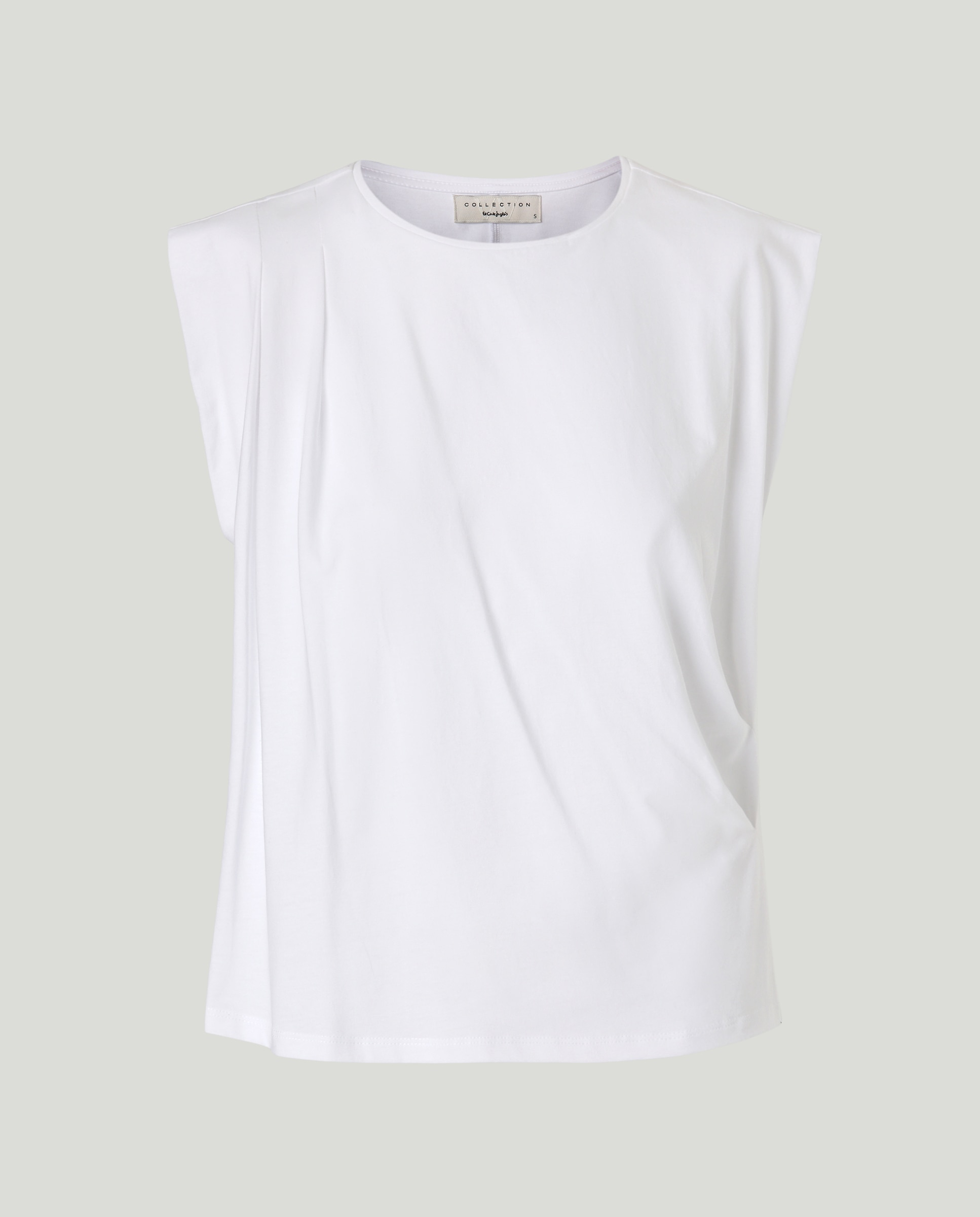 T-shirt sem Mangas com Drapeado 120 Cru-5