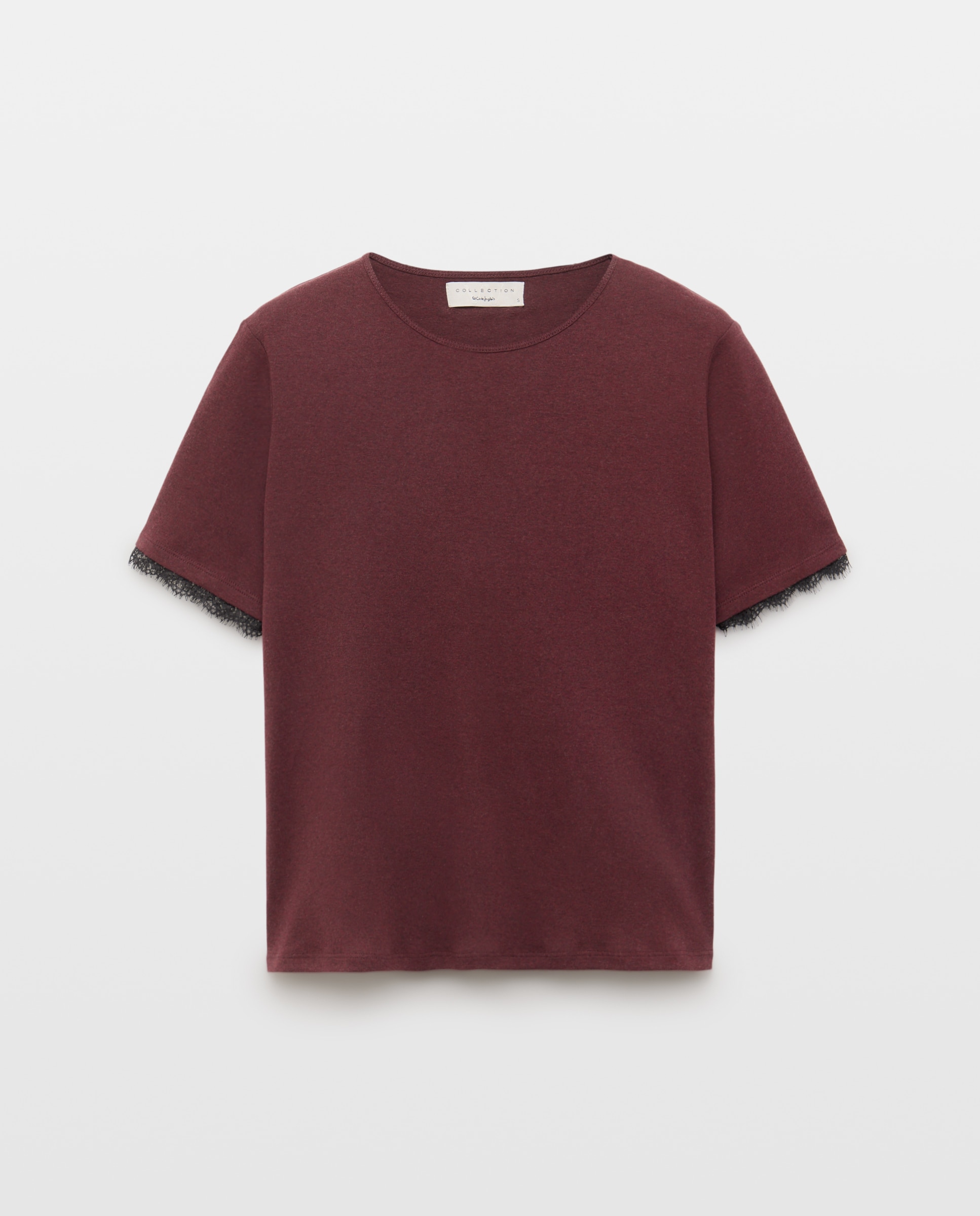 T-shirt com Renda na Manga 291 Beringela-4