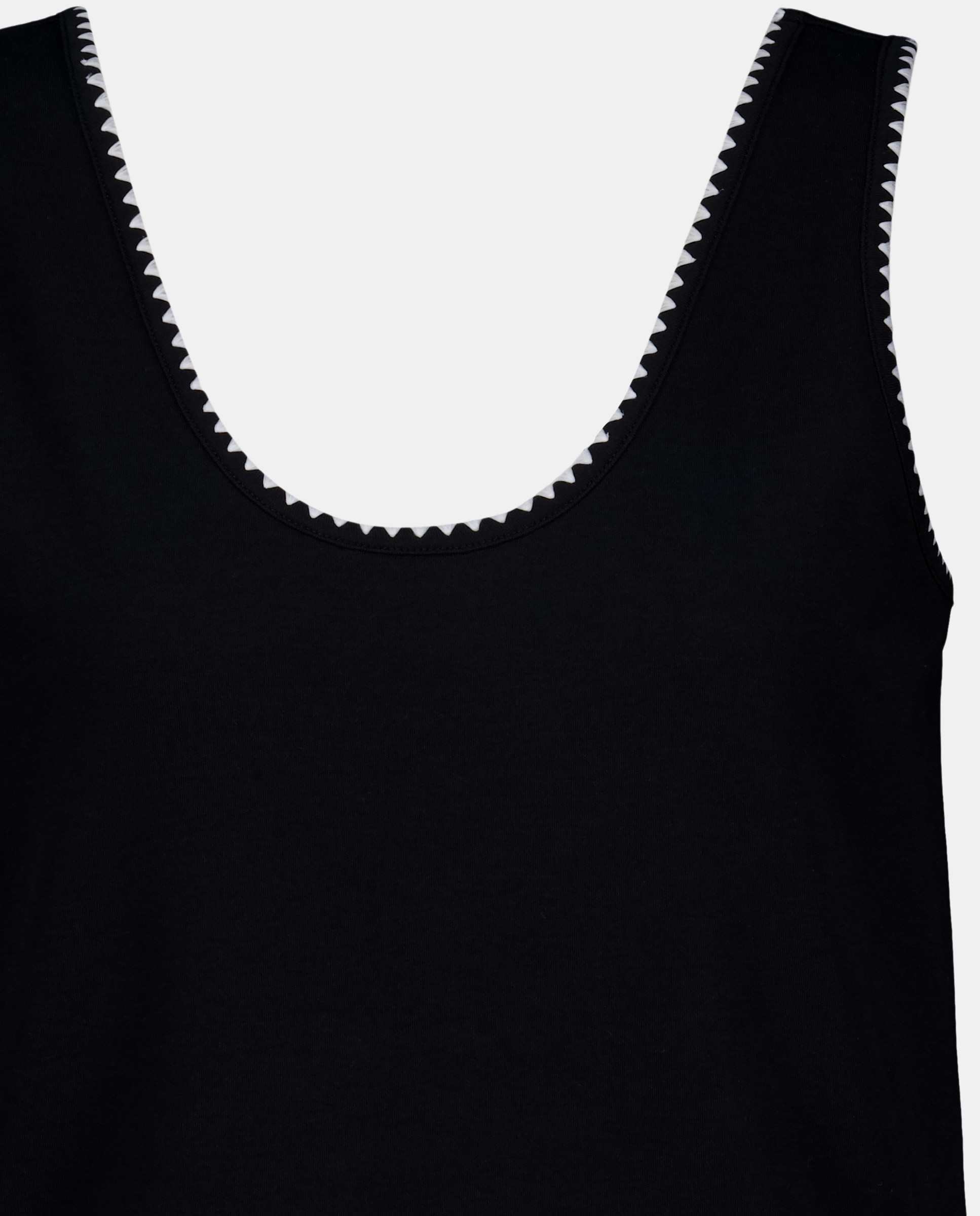 T-shirt de Algodão sem Mangas Preto-6