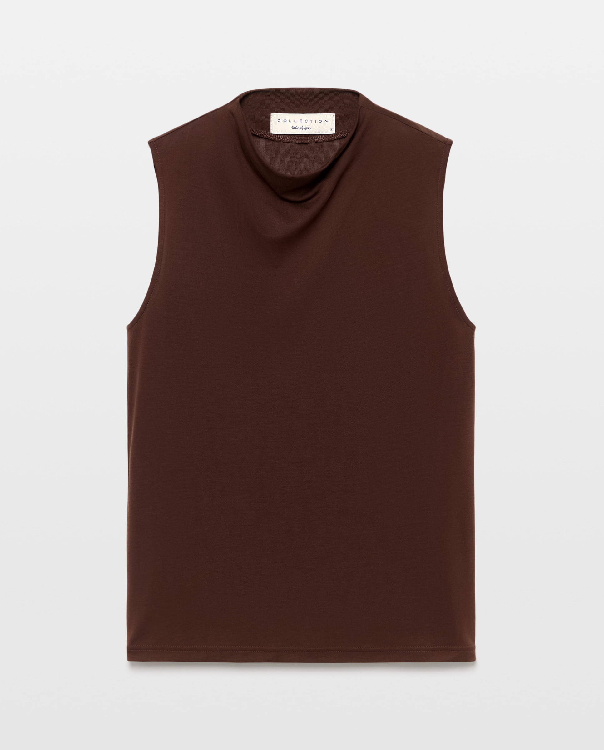 Camiseta de mujer escote drapeado - Woman El Corte Inglés - Marrón Marrón-5