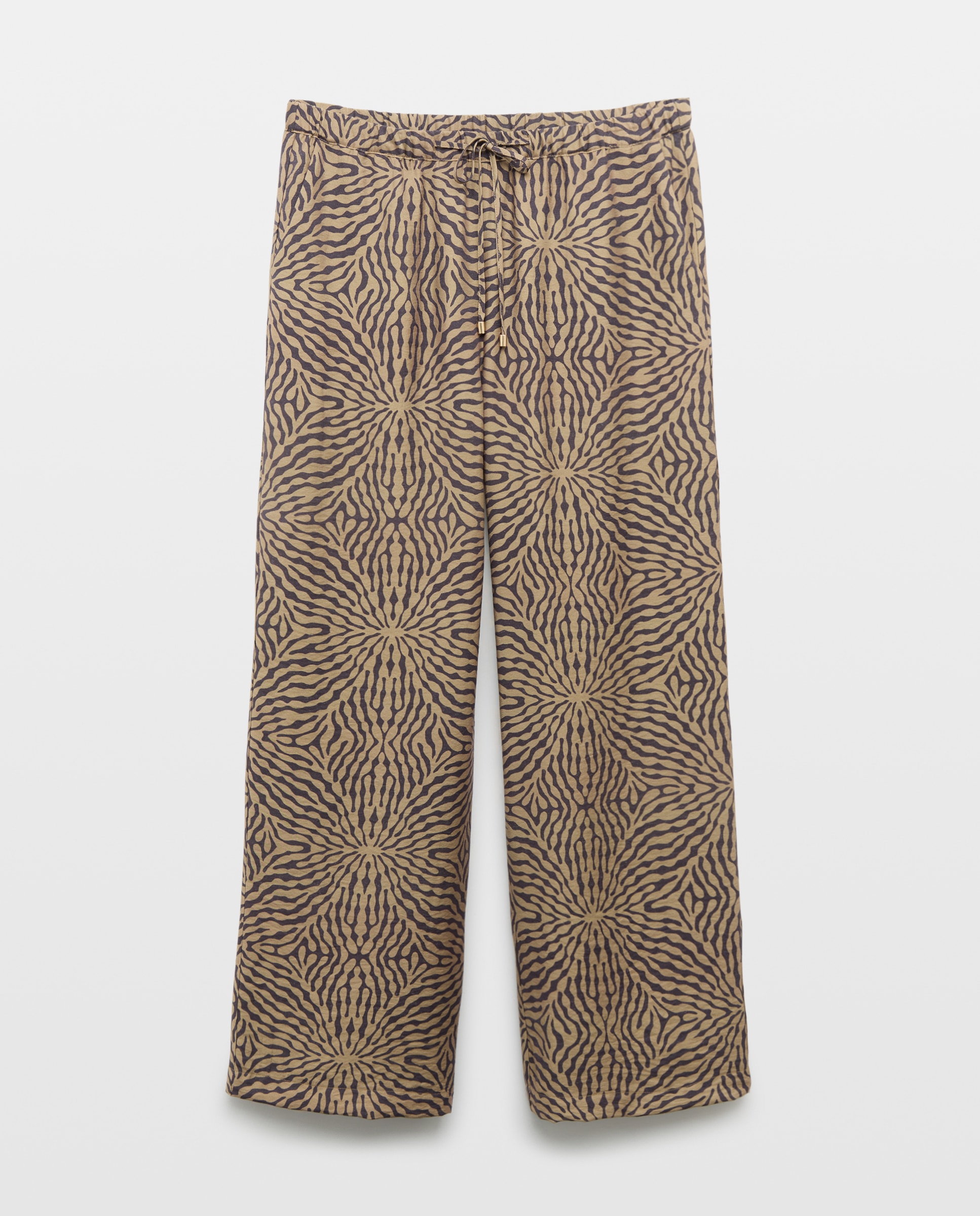 Pantalón estilo pijama de mujer en color liso - Woman El Corte Inglés - 120 Crudo Verde-4