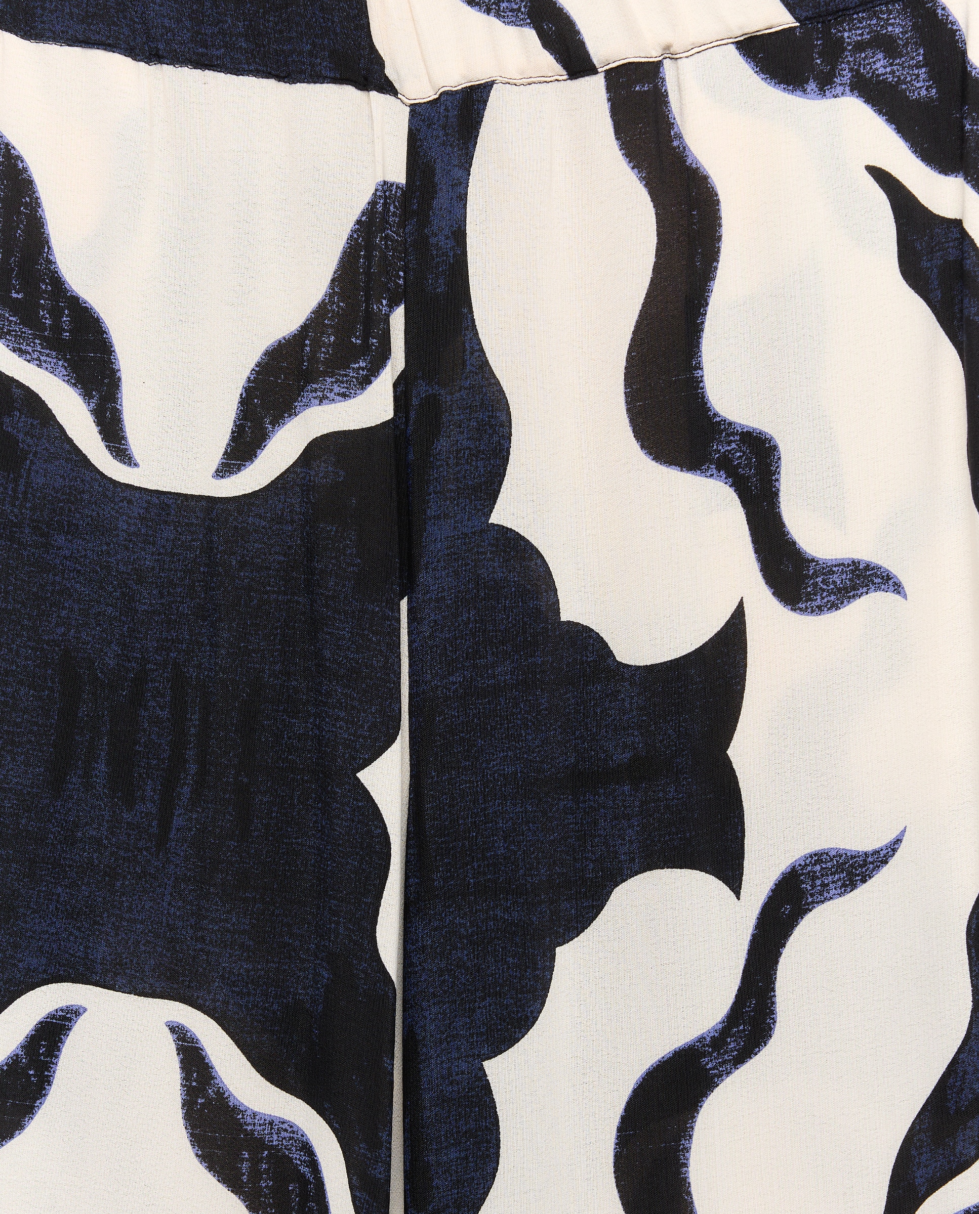 Calças de Pijama com Estampado Azul-escuro-5