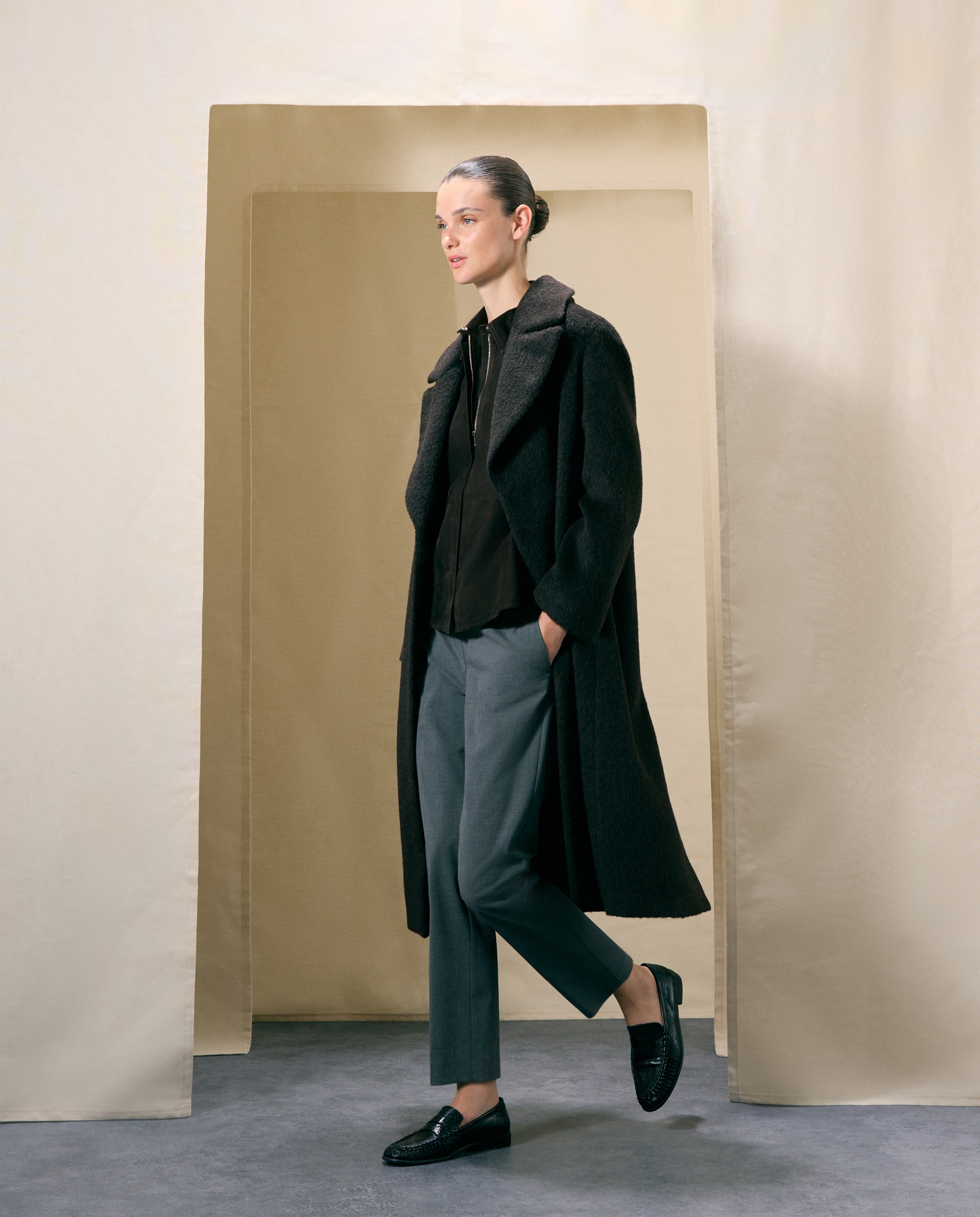 Pantalón semipitillo de mujer falso liso - Woman El Corte Inglés - 820 Gris medio 820 Gris medio-1