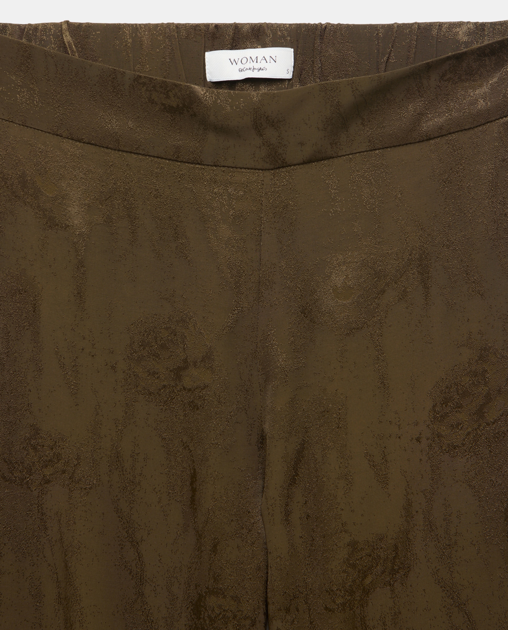 Pantalón de mujer jacquard - Woman El Corte Inglés - Verde Verde-5
