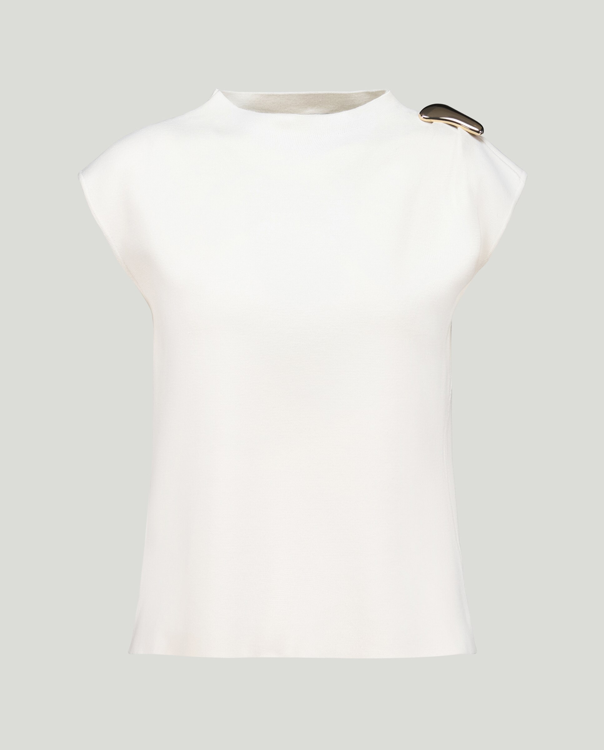 Top sem Mangas com Franzido e Aplique 120 Cru-4