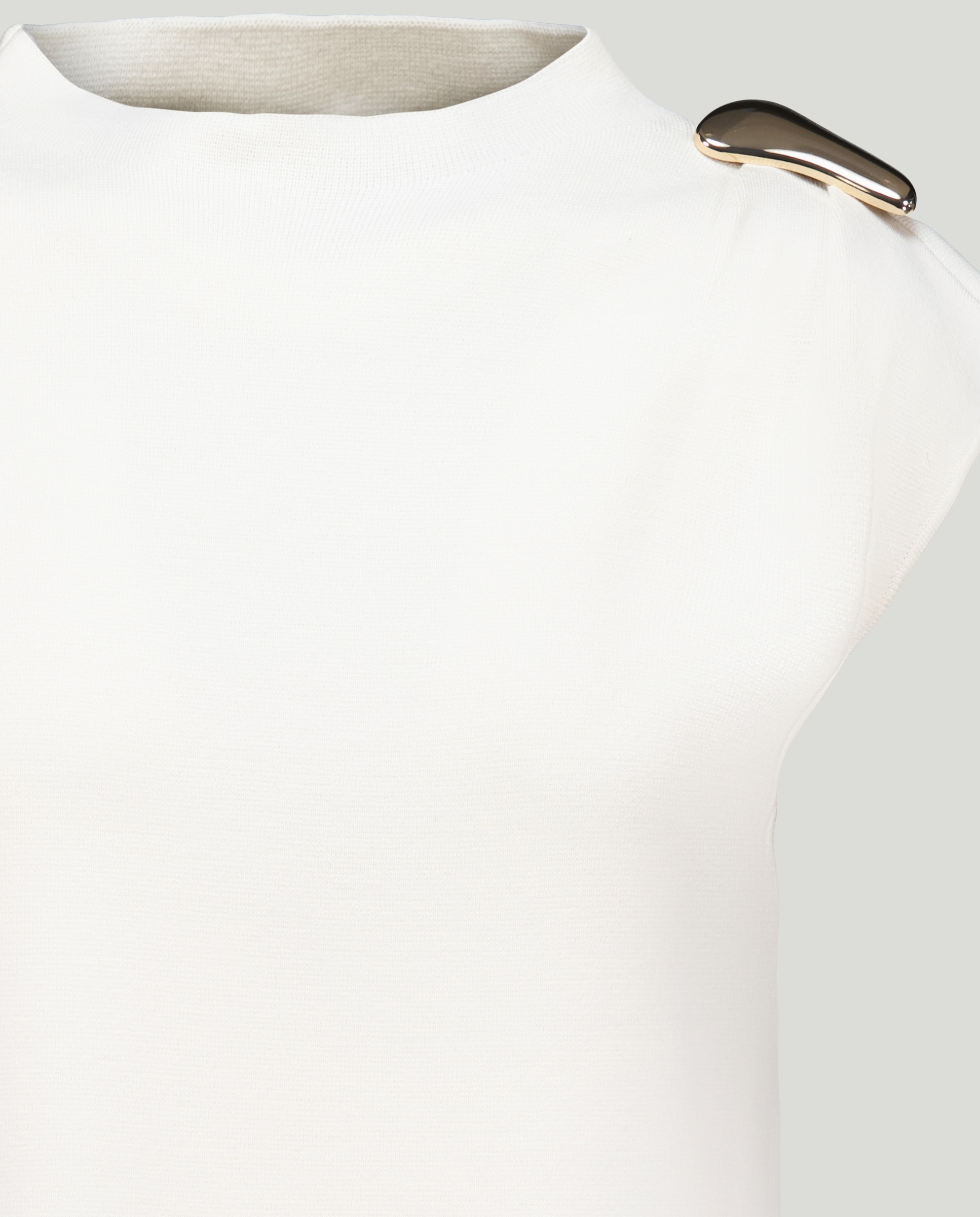 Top sem Mangas com Franzido e Aplique 120 Cru-5