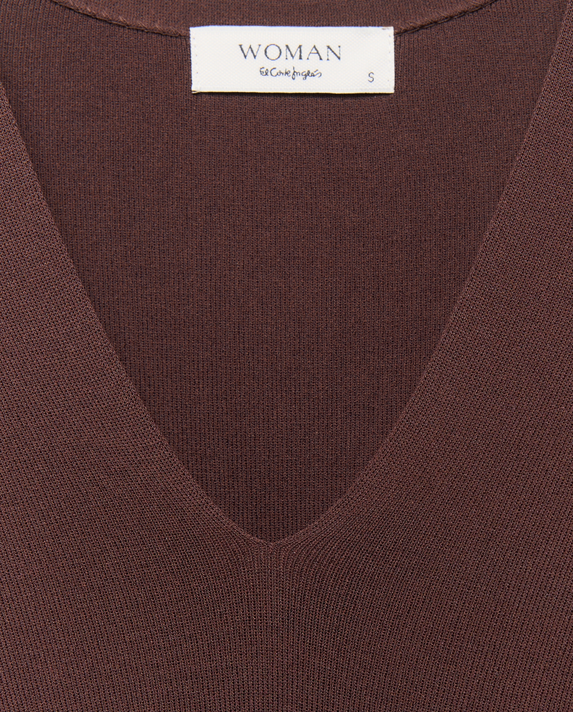 Camisola com Comprimento Assimétrico Castanho-5