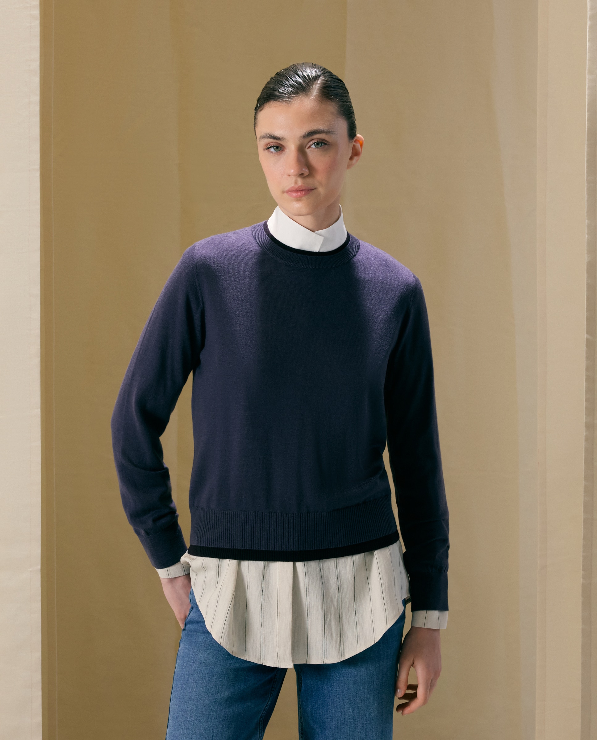 Suéter de mujer bicolor - Woman El Corte Inglés - Morado Morado-2