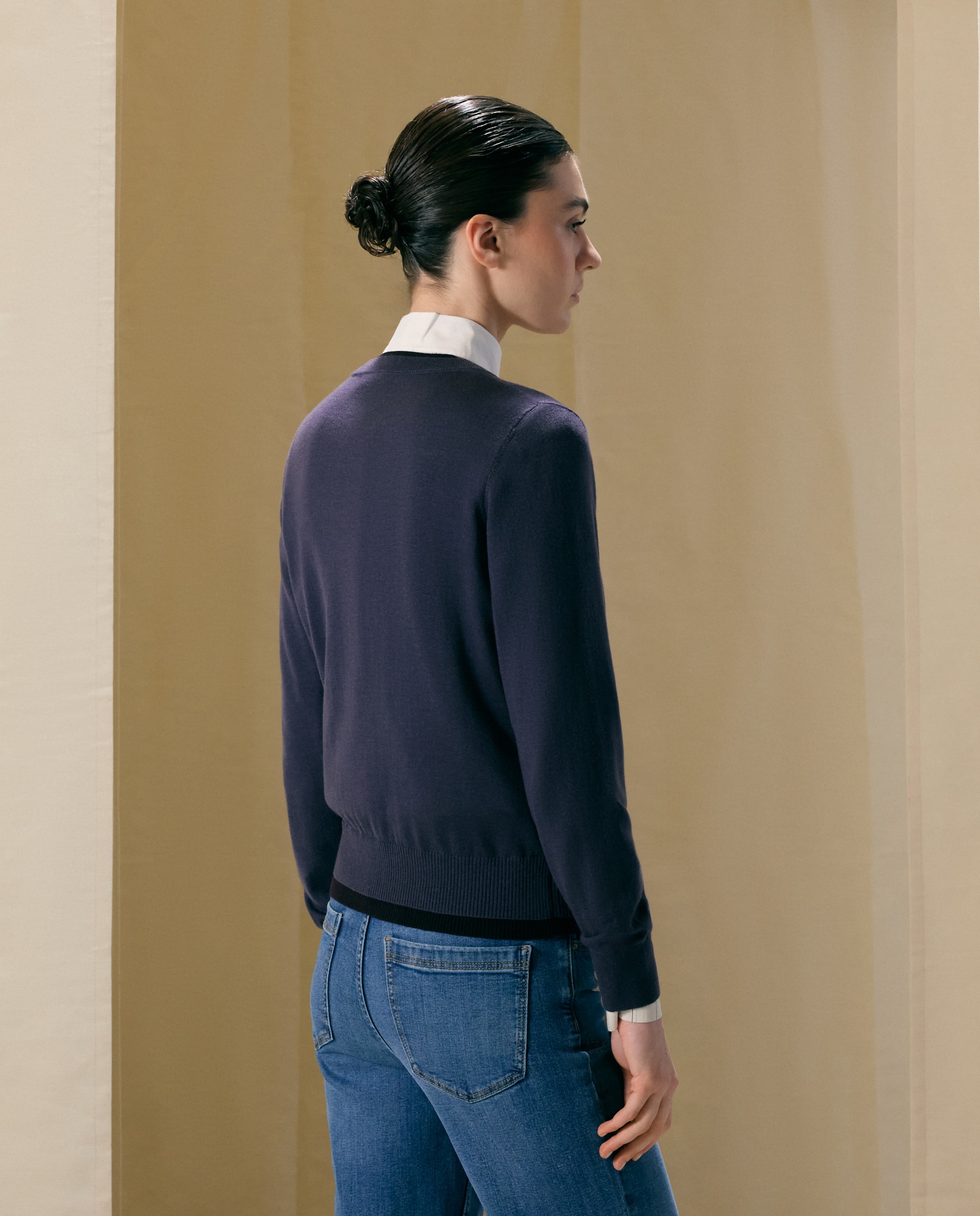 Suéter de mujer bicolor - Woman El Corte Inglés - Morado Morado-3