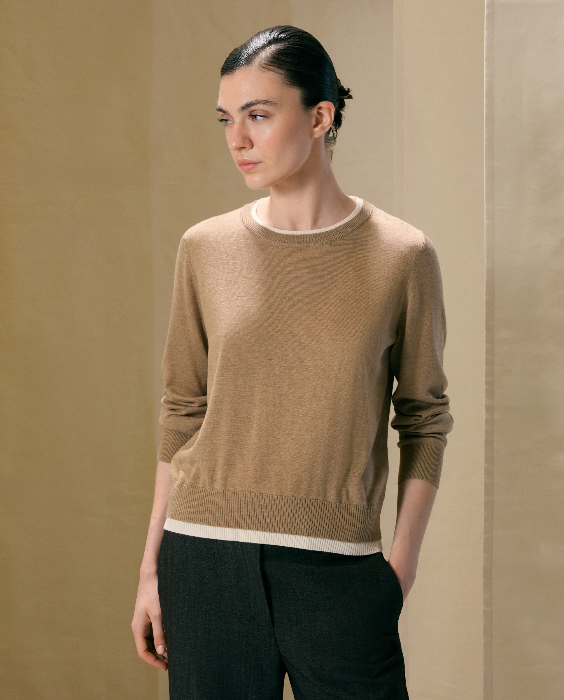 Suéter de mujer bicolor - Woman El Corte Inglés - 730 Camel 730 Camel-1