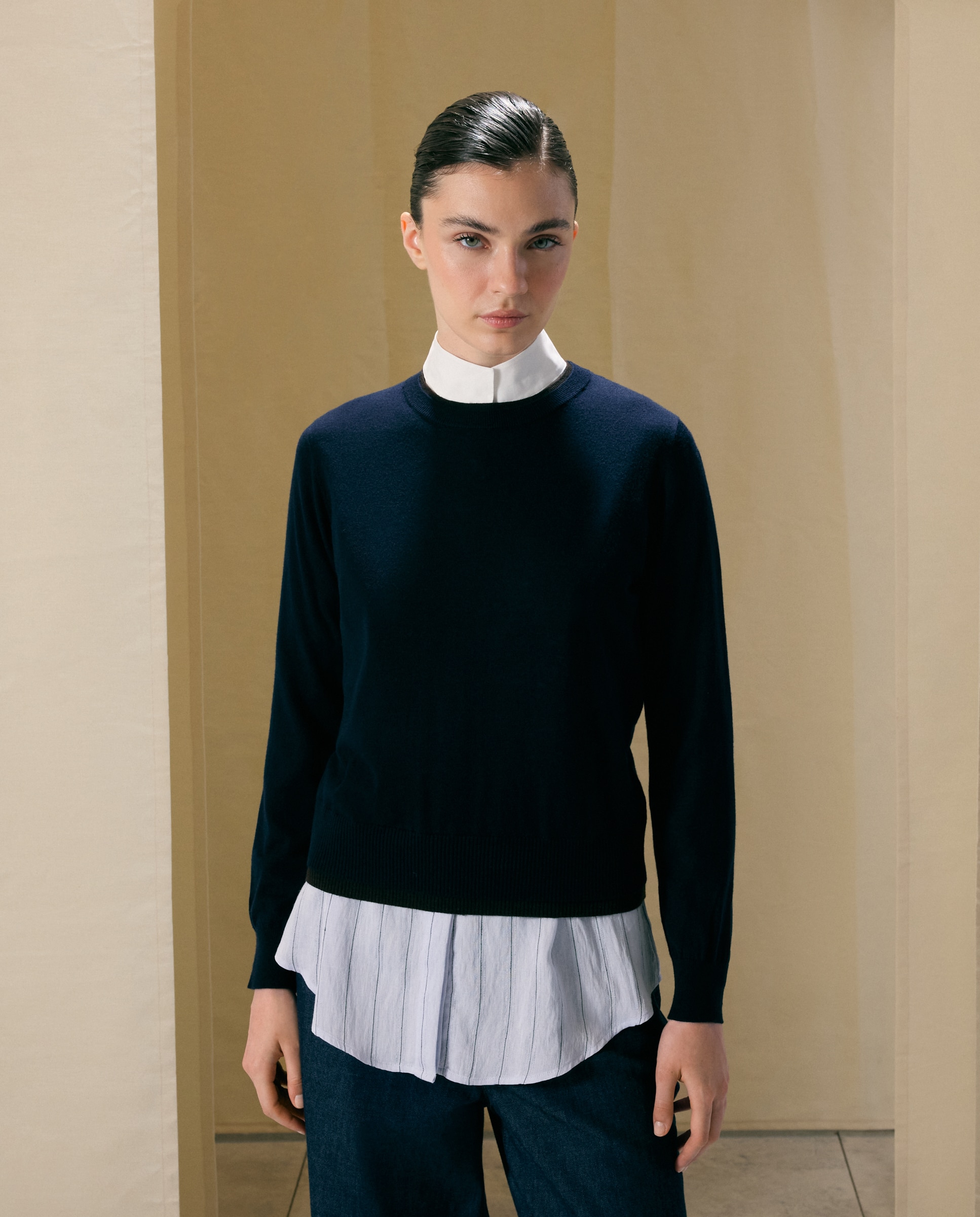 Suéter de mujer bicolor - Woman El Corte Inglés - Azul marino Azul marino-1