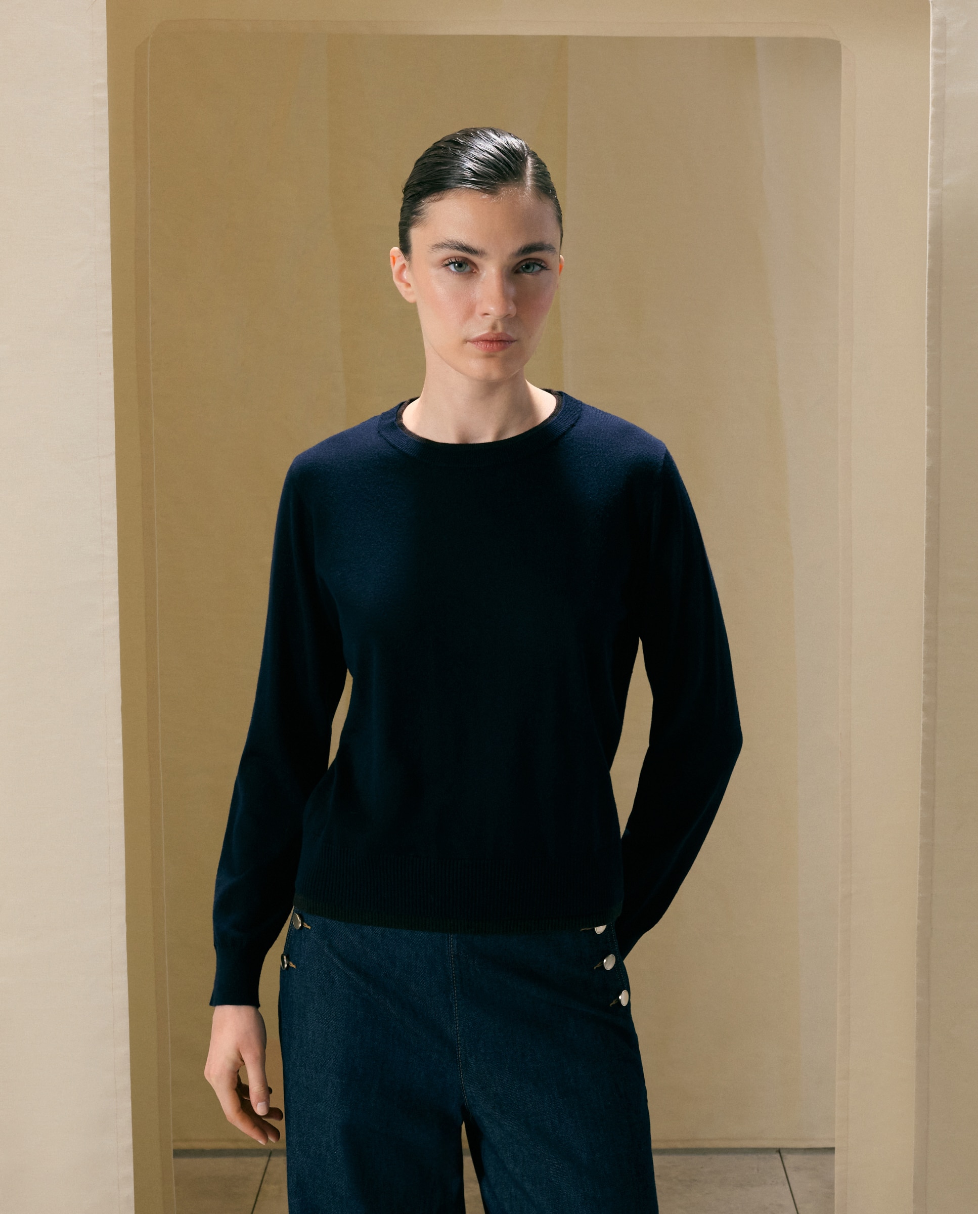 Suéter de mujer bicolor - Woman El Corte Inglés - Azul marino Azul marino-4