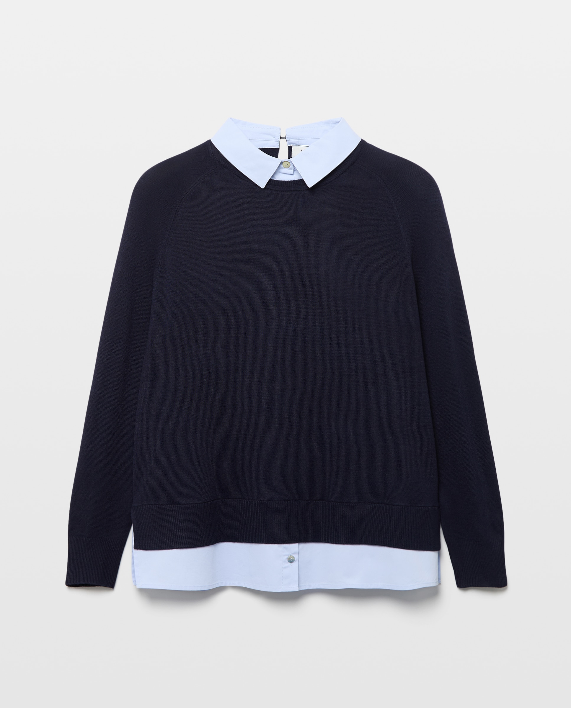 Jersey de mujer doble efecto camisa - Woman El Corte Inglés - Azul marino Azul marino-5