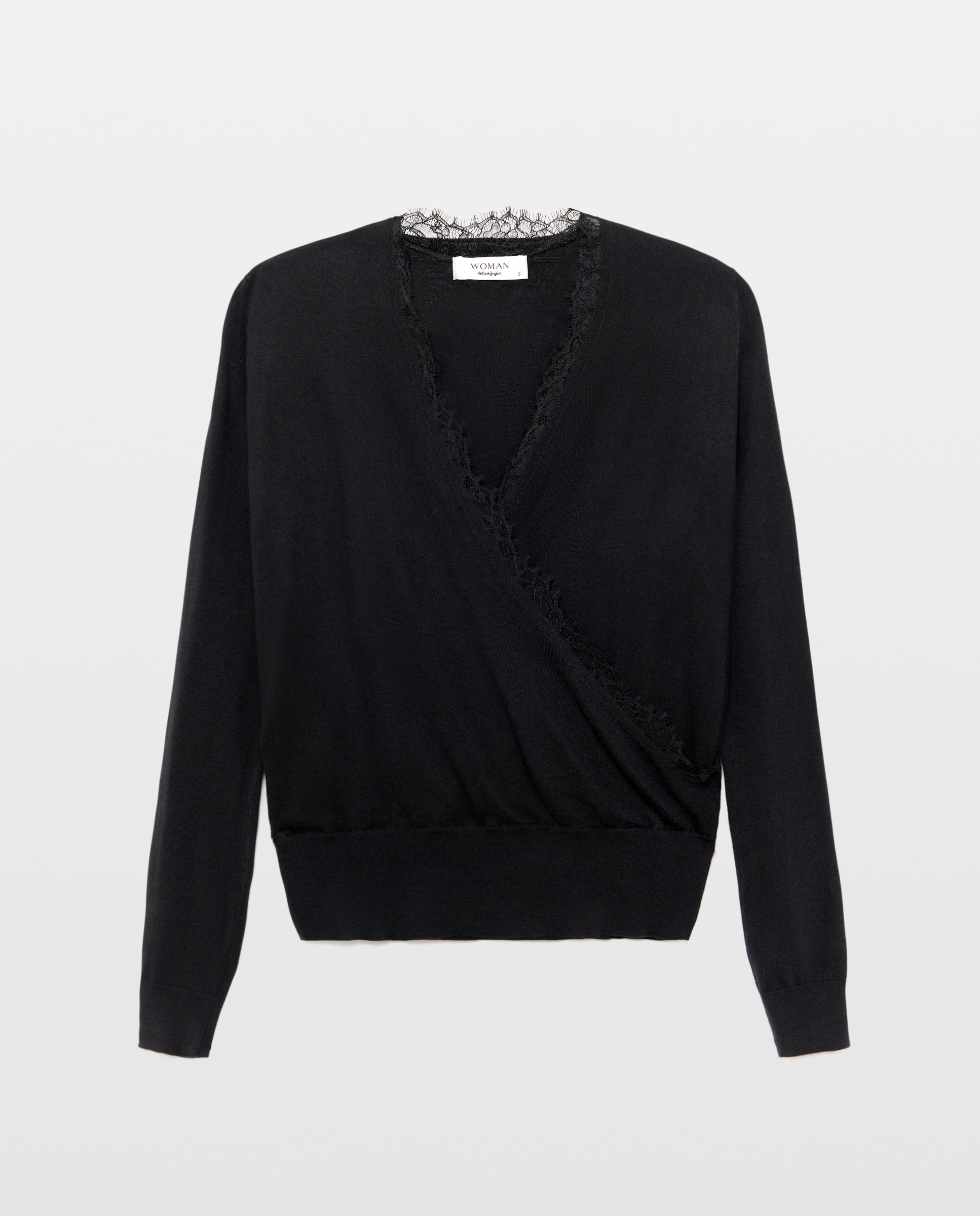 Jersey cruzado de mujer con blonda - Woman El Corte Inglés - 120 Crudo 120 Crudo-4
