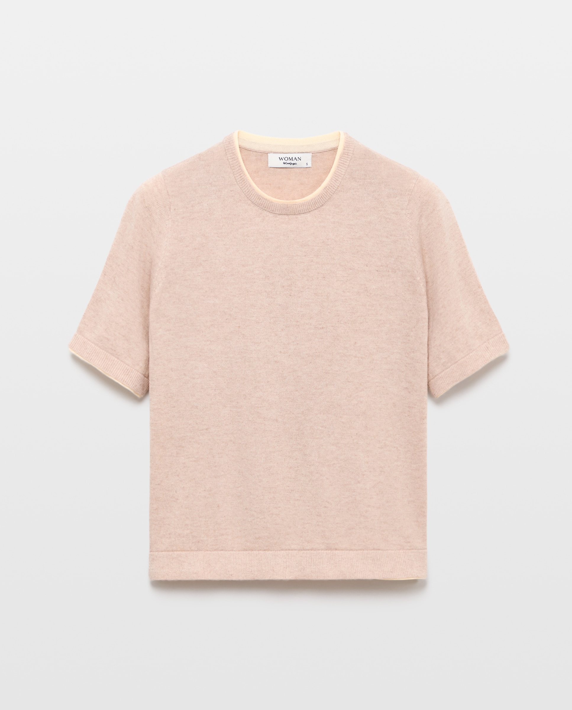 Jersey de mujer de cuello caja bicolor - Woman El Corte Inglés - Beige Beige-4