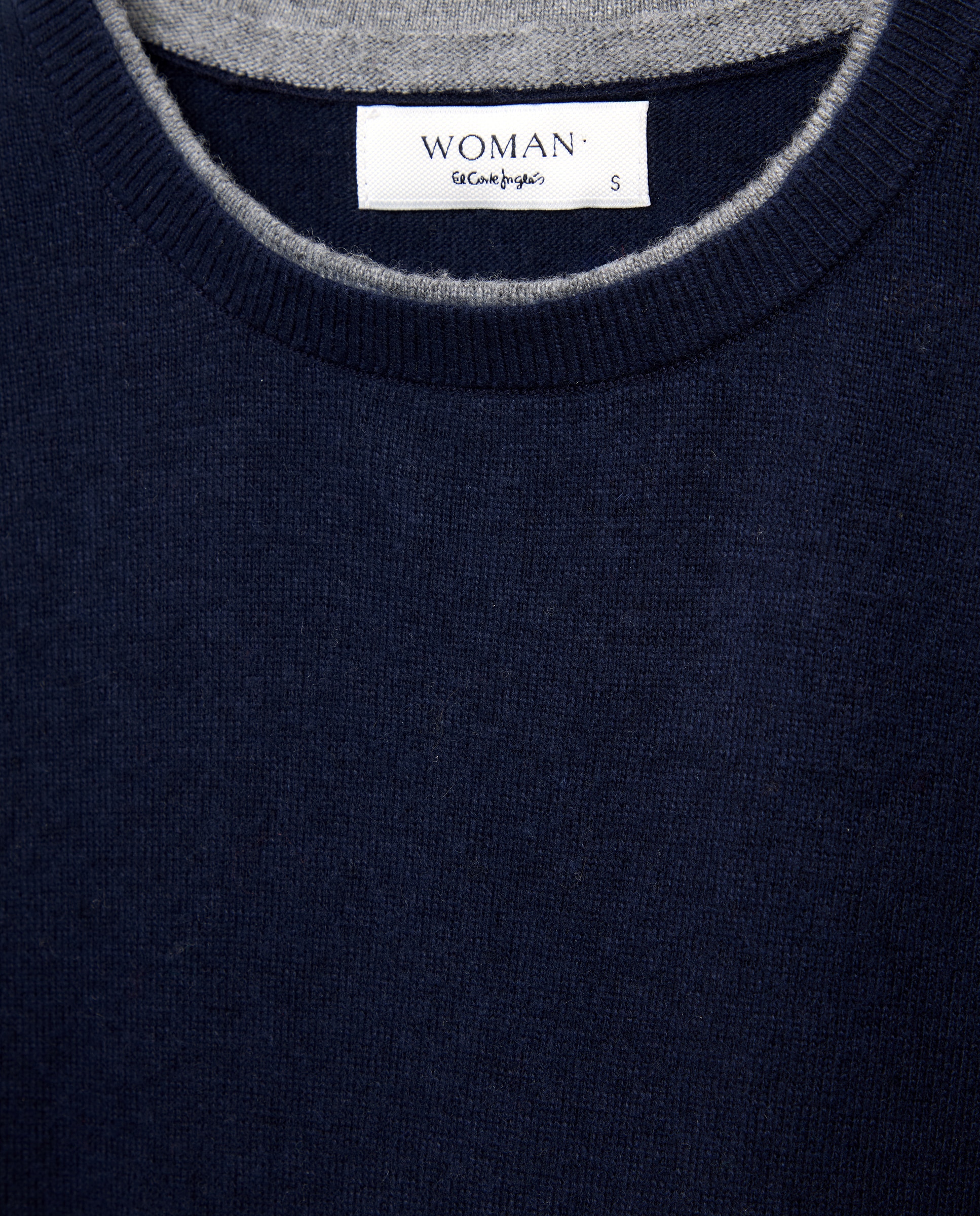 Jersey de mujer de cuello caja bicolor - Woman El Corte Inglés - Azul marino Azul marino-5