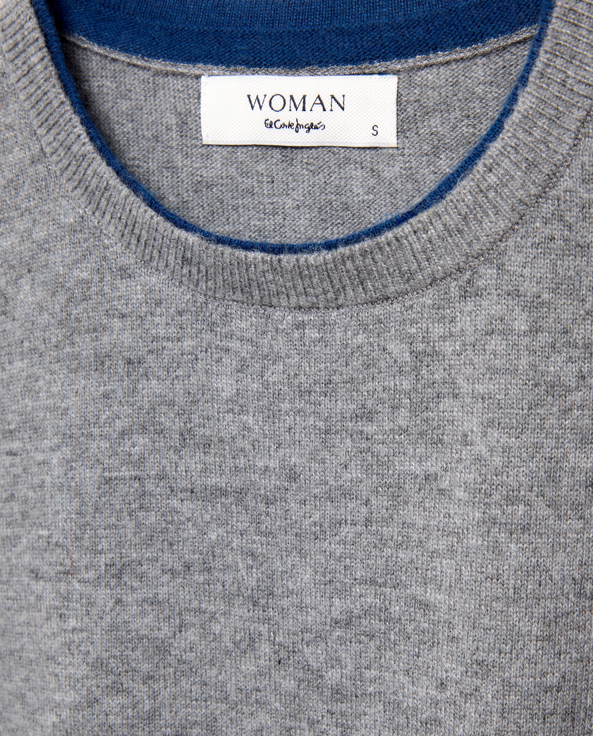 Jersey de mujer de cuello caja bicolor - Woman El Corte Inglés - 820 Gris medio 820 Gris medio-6