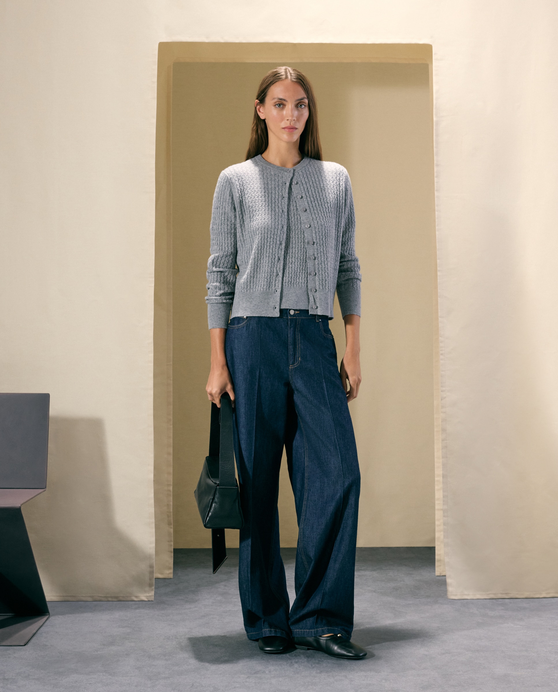 Jersey de mujer con manga corta y cuello caja - Woman El Corte Inglés - 820 Gris medio 820 Gris medio-2