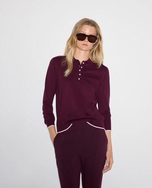 Imagem 0 de Camisola de Malha Tipo Polo Lisa