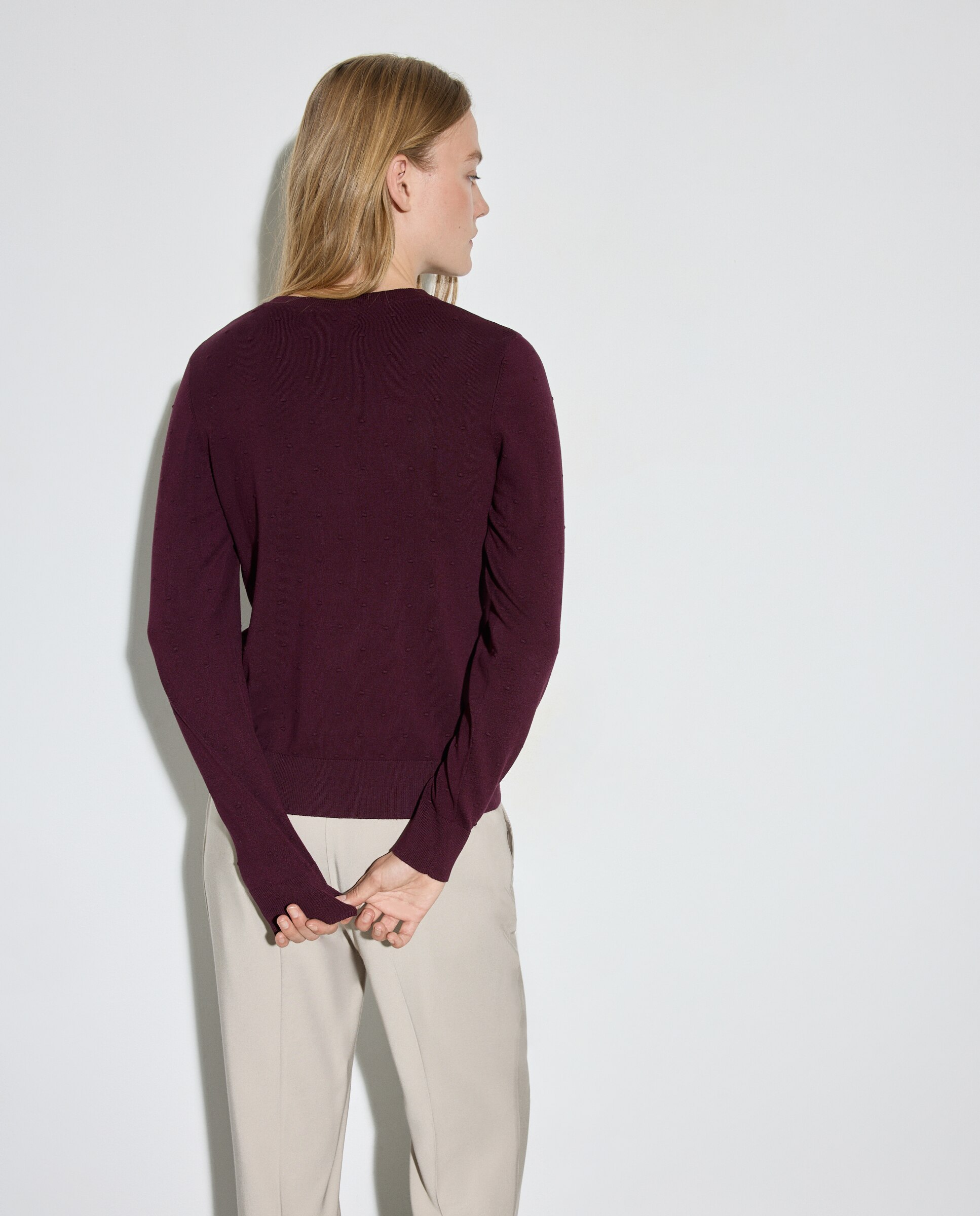 Camisola de Malha com Fantasia de Plumetti 291 Beringela-3