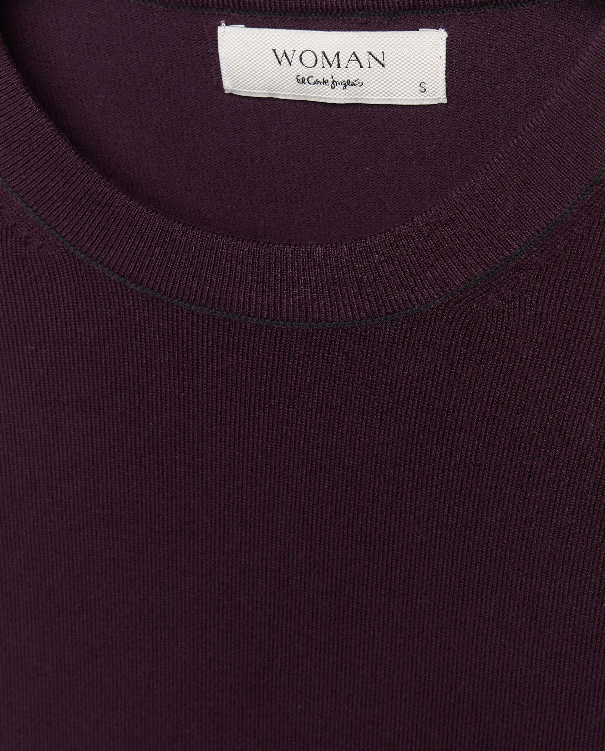 Suéter cuello caja con vivo y botón lacado de mujer - Woman El Corte Inglés - Morado Morado-5