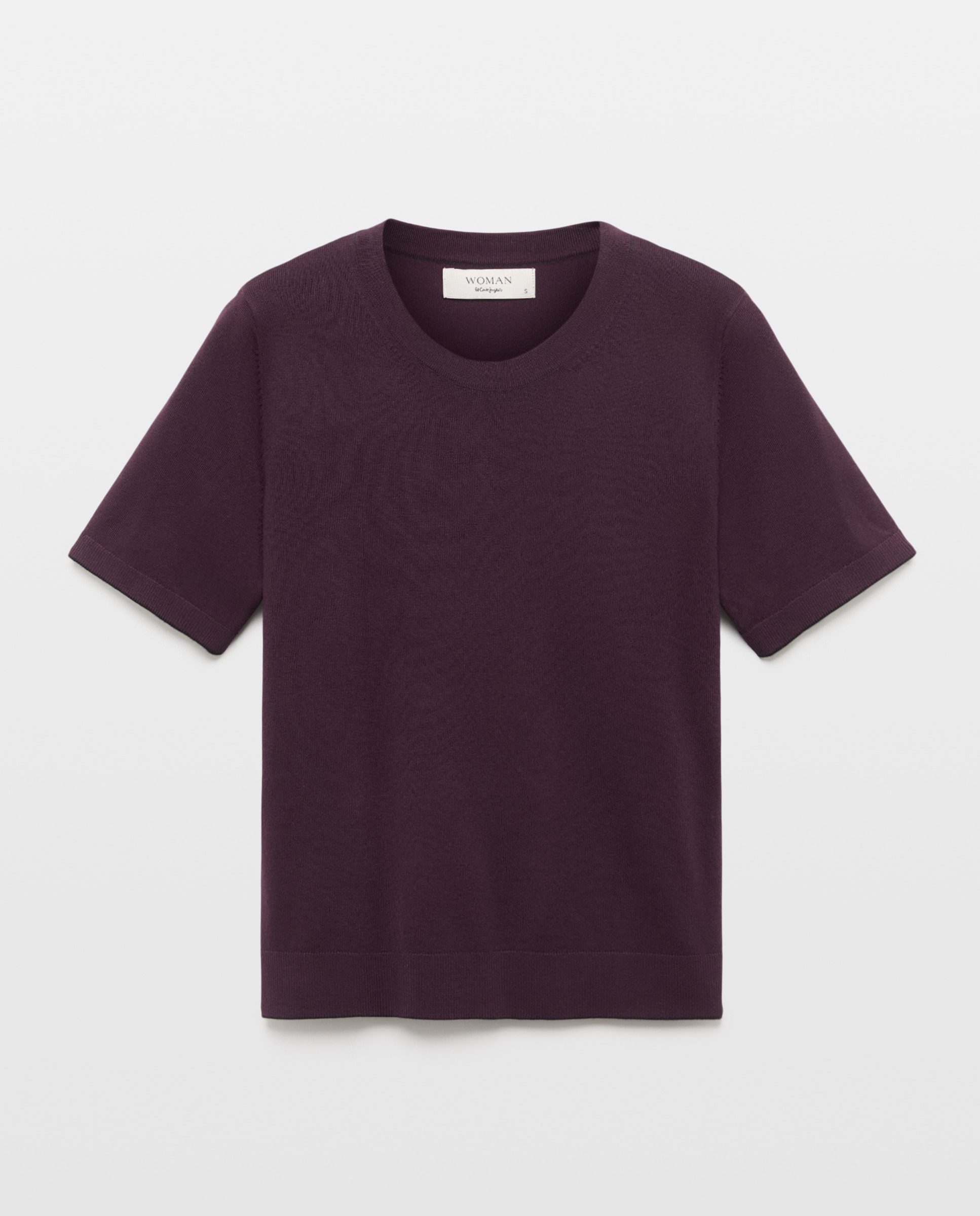 Suéter cuello de caja manga corta con vivo y botón lacado de mujer - Woman El Corte Inglés - Morado Morado-4
