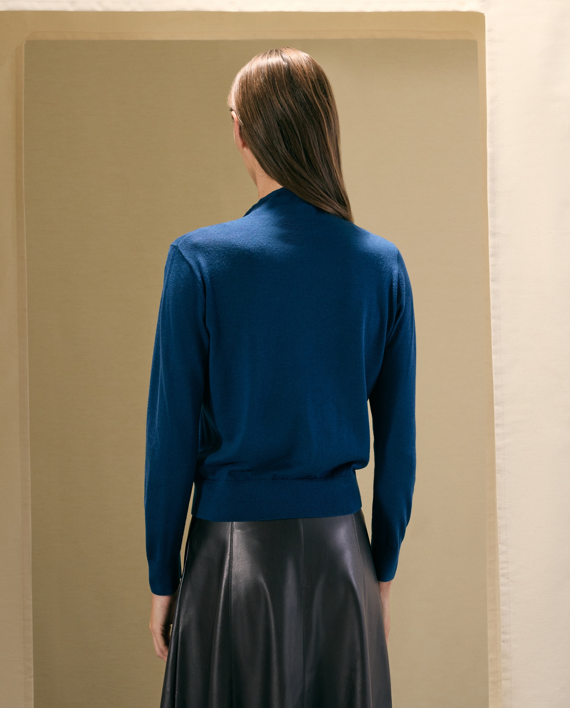 Chaqueta de punto de mujer con cuello chimenea - Woman El Corte Inglés - Azul marino Azul marino-3