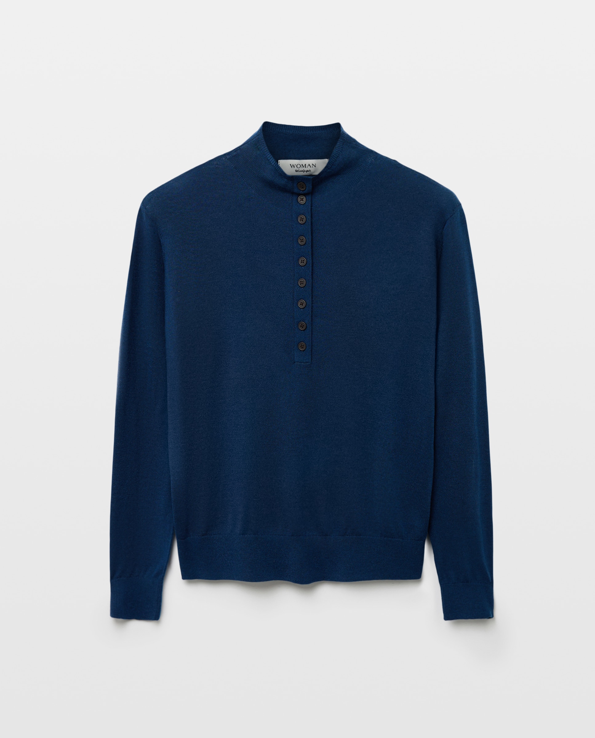 Chaqueta de punto de mujer con cuello chimenea - Woman El Corte Inglés - Azul marino Azul marino-4