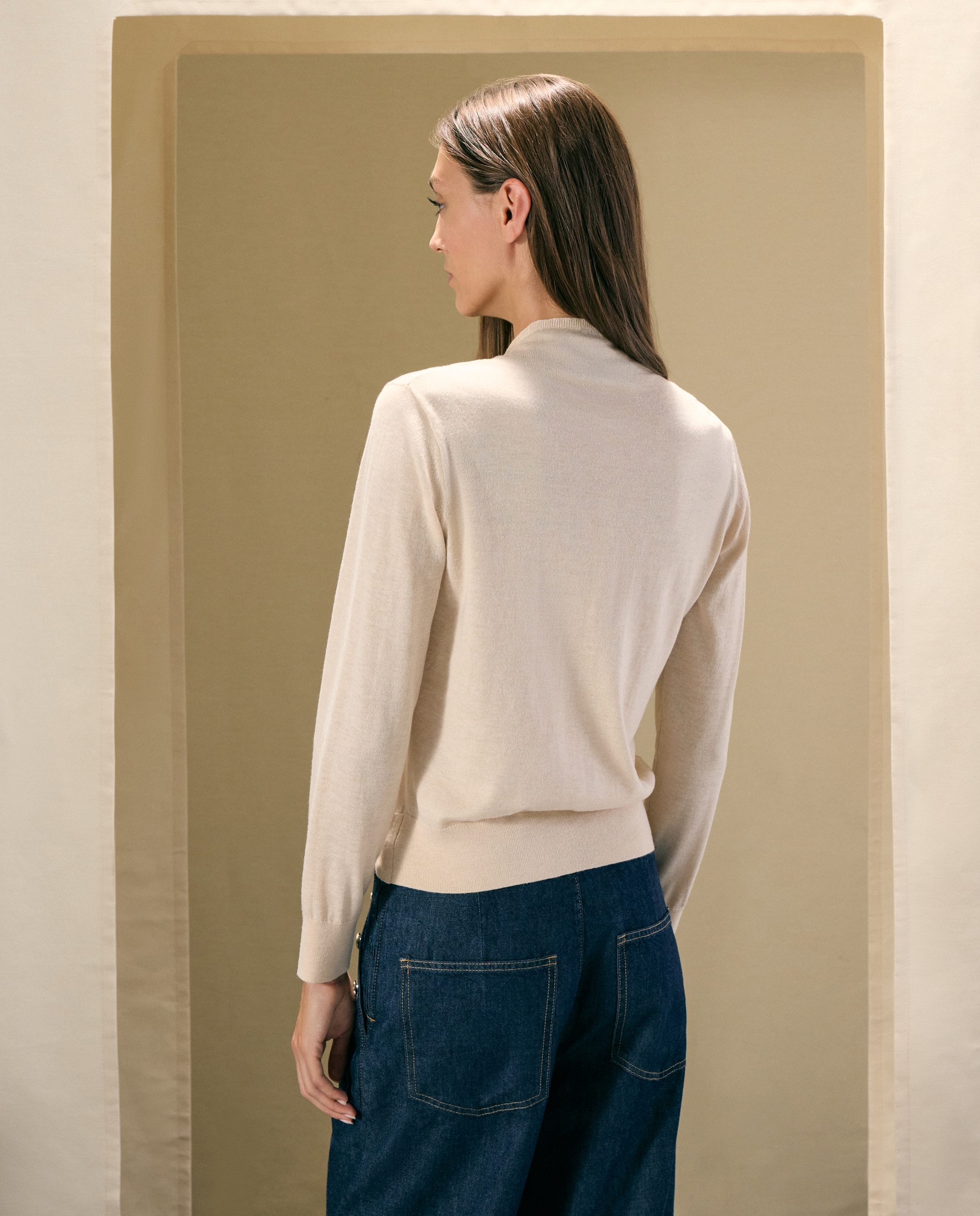 Chaqueta de punto de mujer con cuello chimenea - Woman El Corte Inglés - 120 Crudo 120 Crudo-3