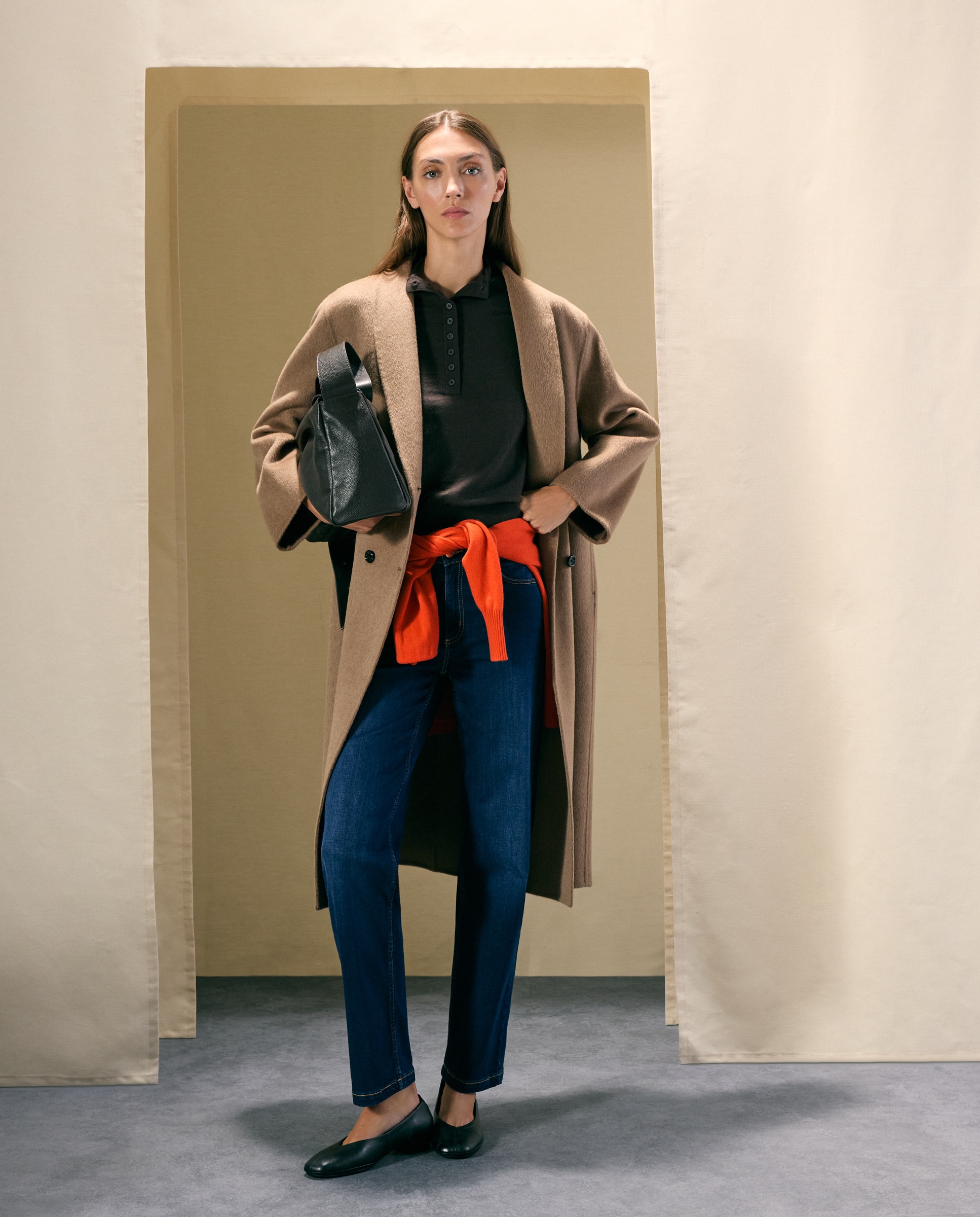 Chaqueta de punto de mujer con cuello chimenea - Woman El Corte Inglés - Marrón Marrón-3
